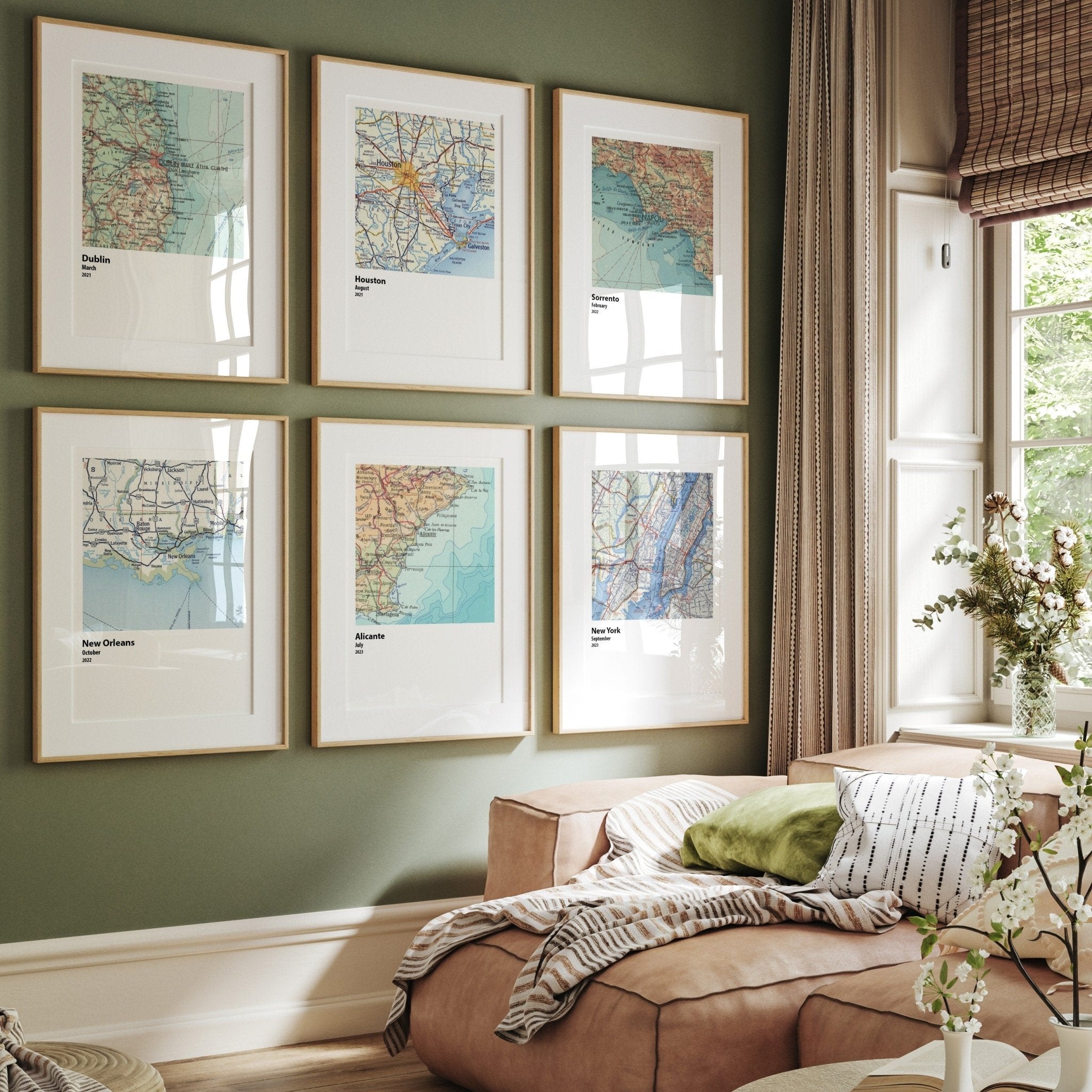 Personalised City Map Set Of 6 Prints - Magic Posters