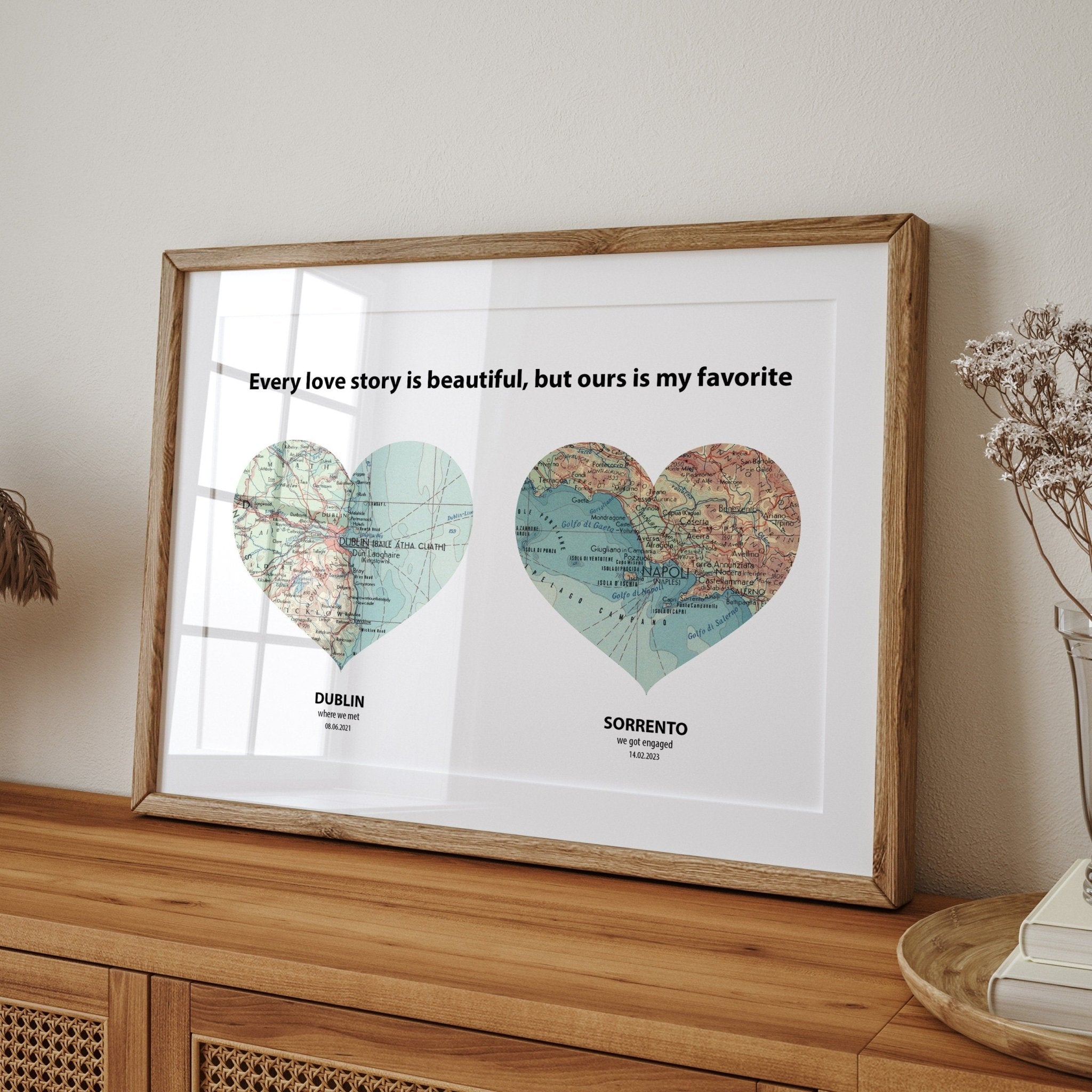Personalised Heart Map Print - Magic Posters