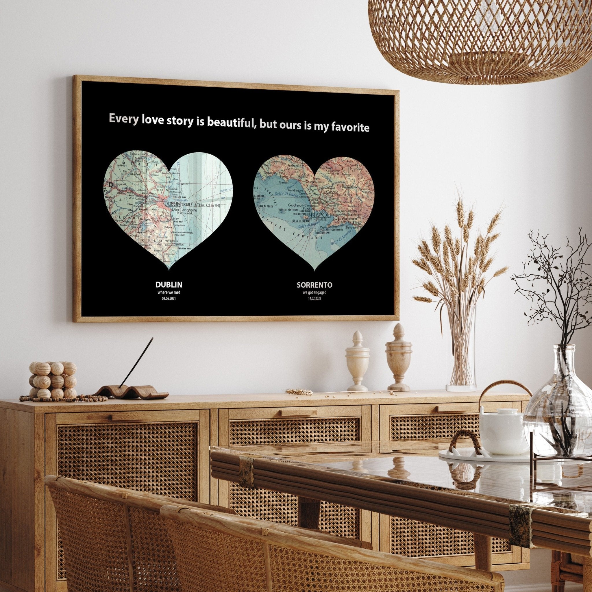 Personalised Heart Map Print - Magic Posters