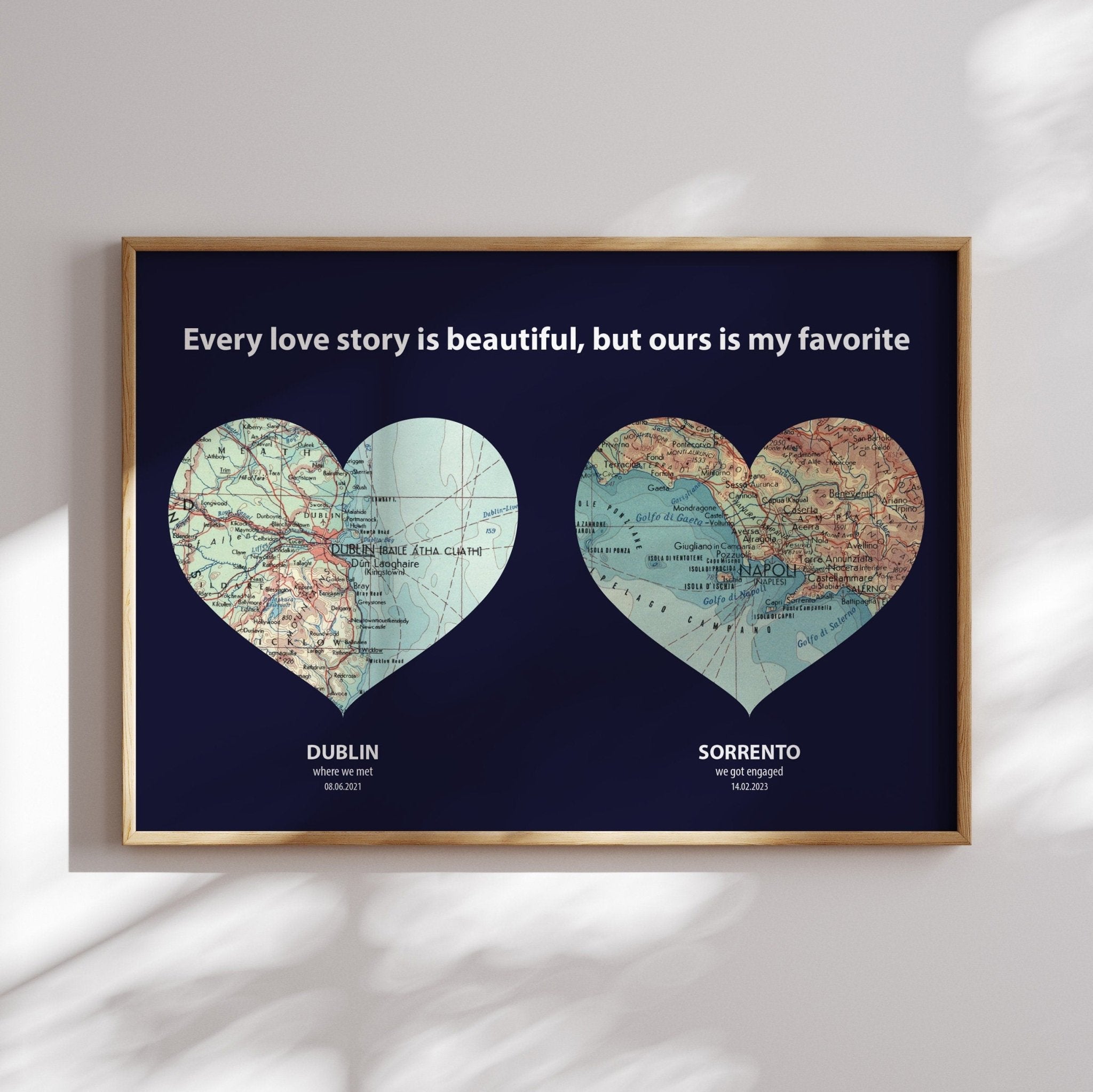 Personalised Heart Map Print - Magic Posters