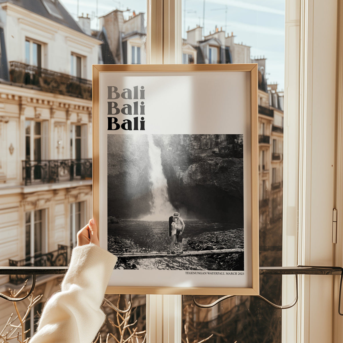 Personalised Retro Holiday Travel Black And White Photo Print - Magic Posters