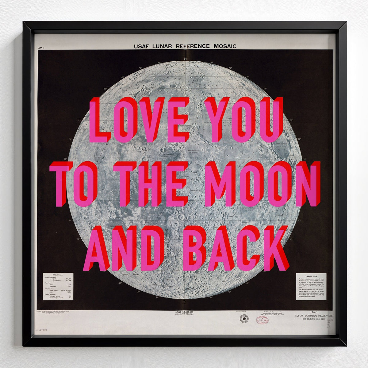 Personalised Retro Pop Art Moon Print - black frame mockup - Magic Posters