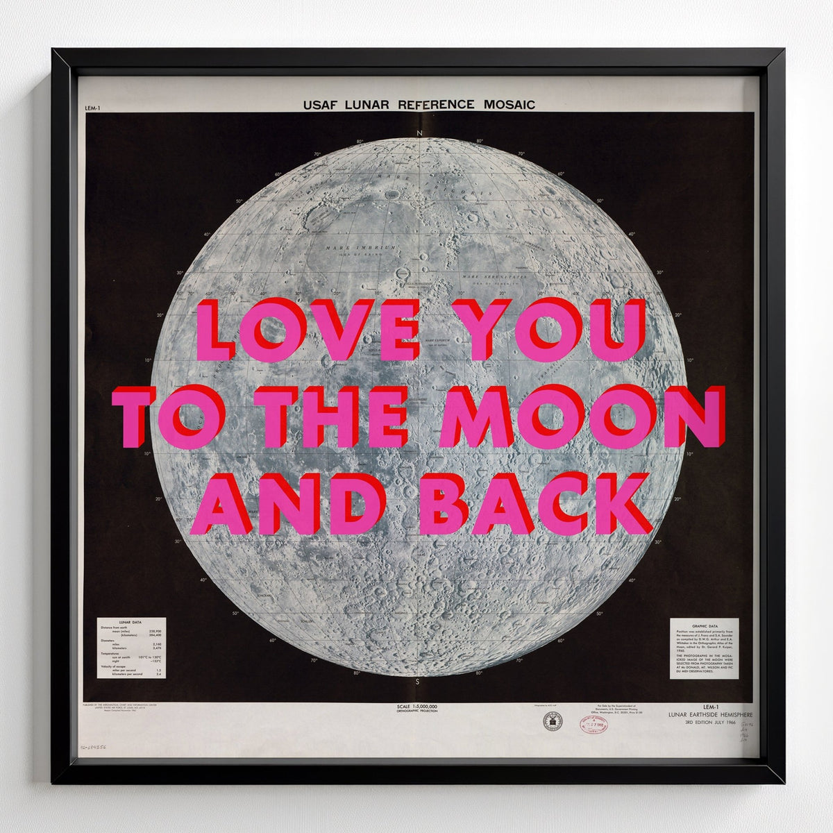 Personalised Retro Pop Art Moon Print - black frame mockup - Magic Posters