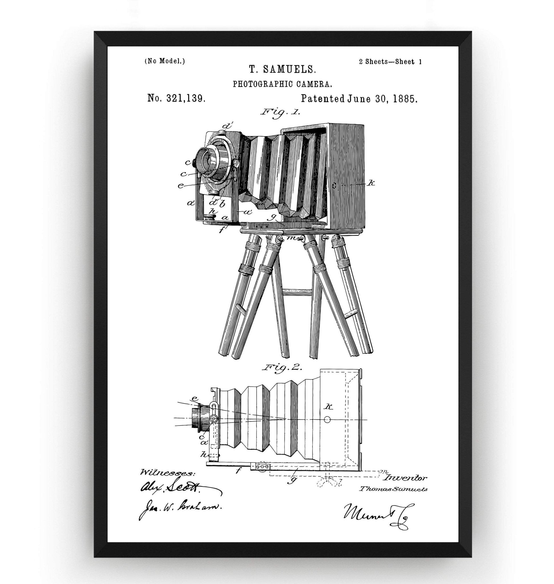 Photographic Camera 1885 Patent Print - Magic Posters