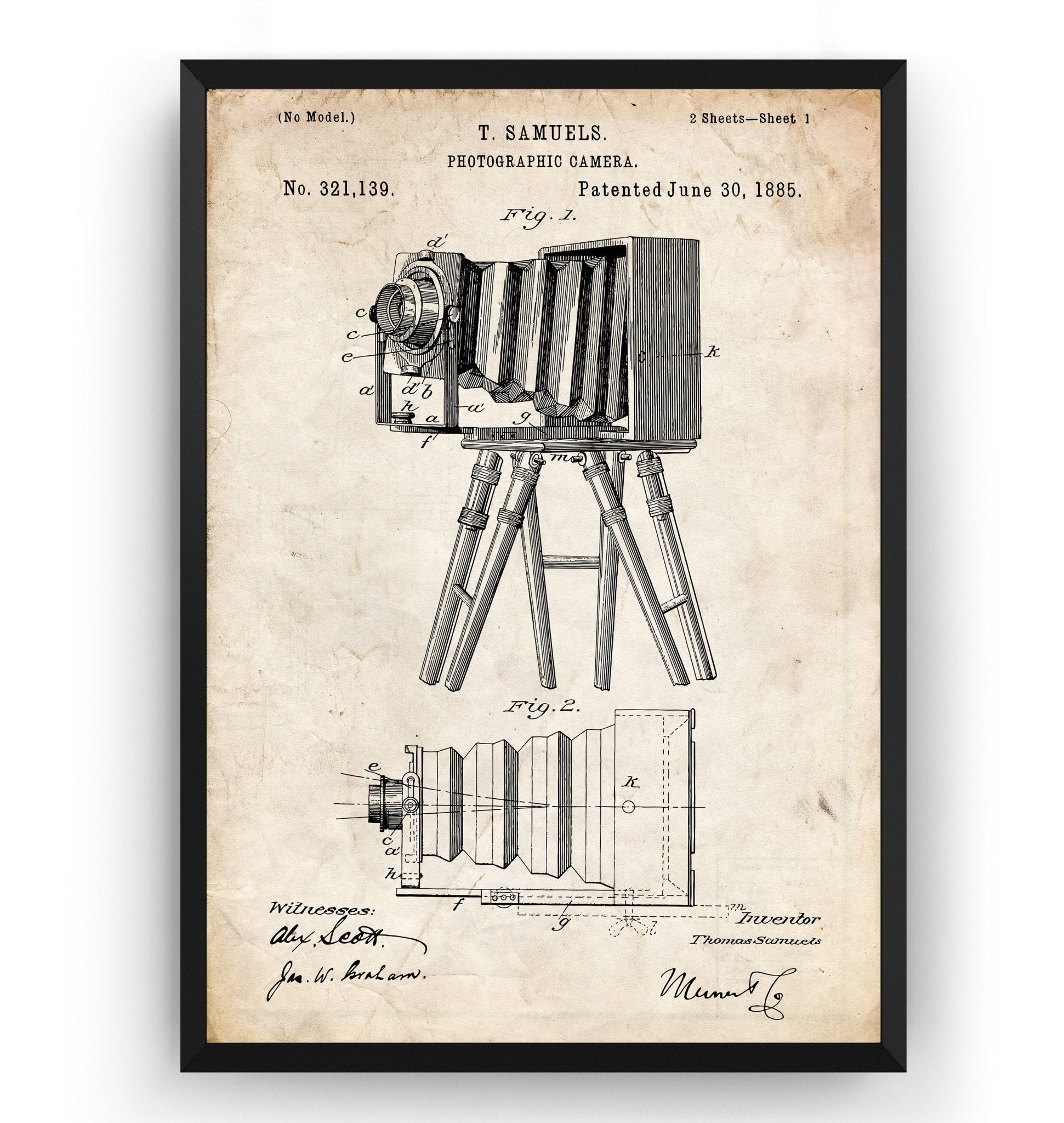 Photographic Camera 1885 Patent Print - Magic Posters