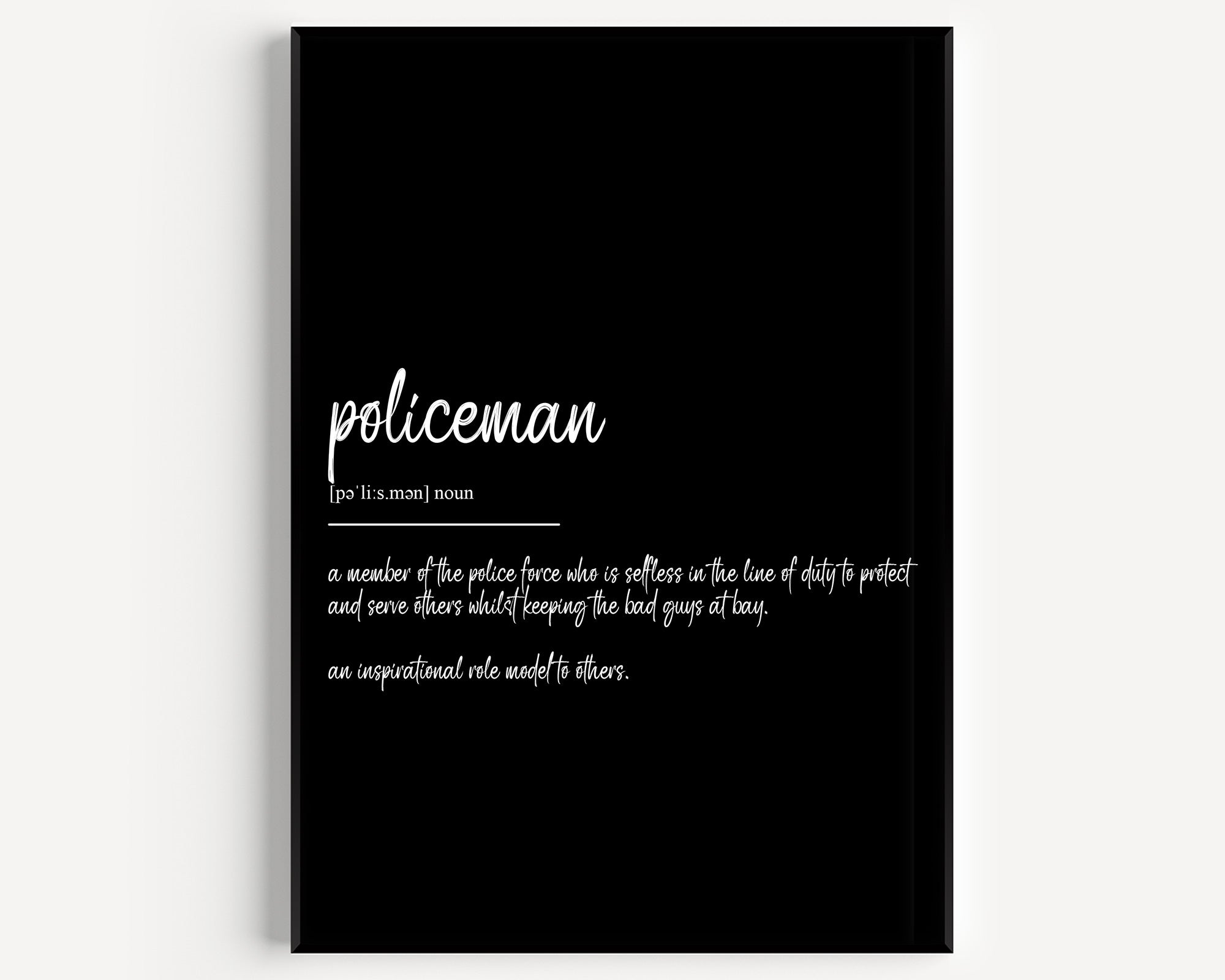 Policeman Definition Print - Magic Posters