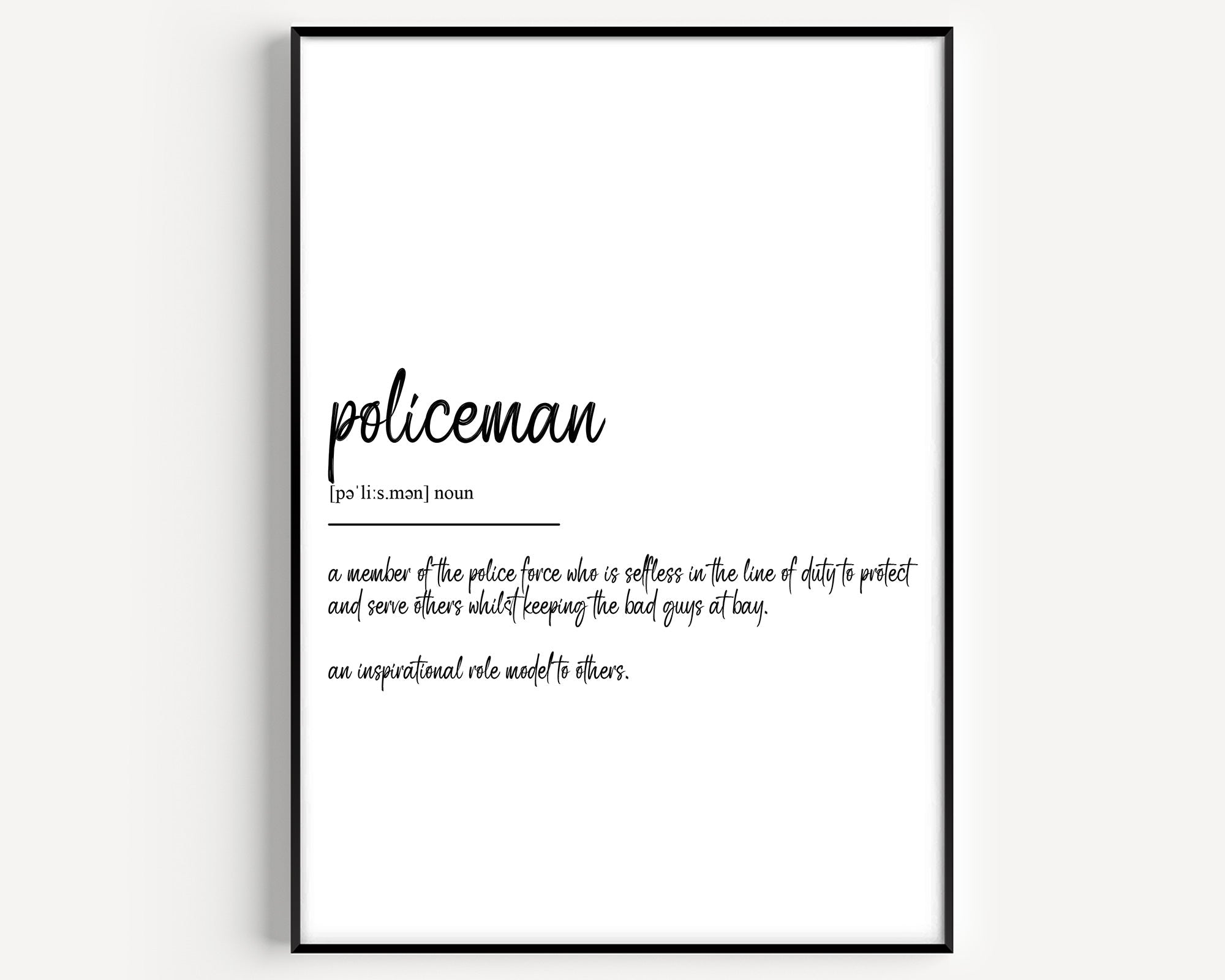 Policeman Definition Print - Magic Posters
