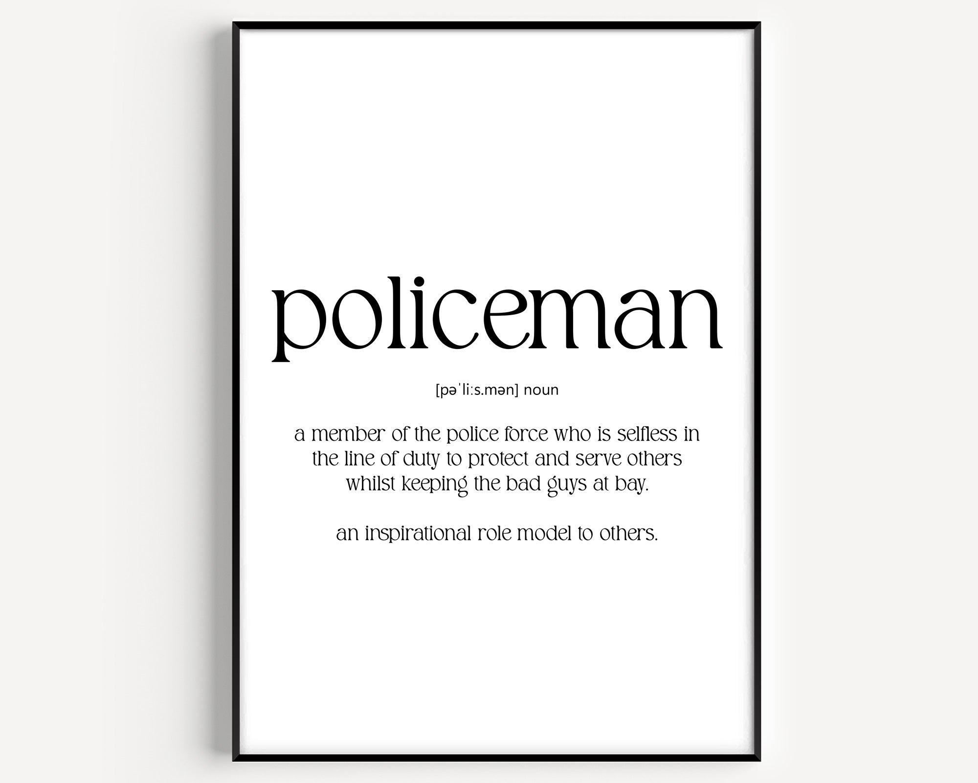 Policeman Definition Print - Magic Posters