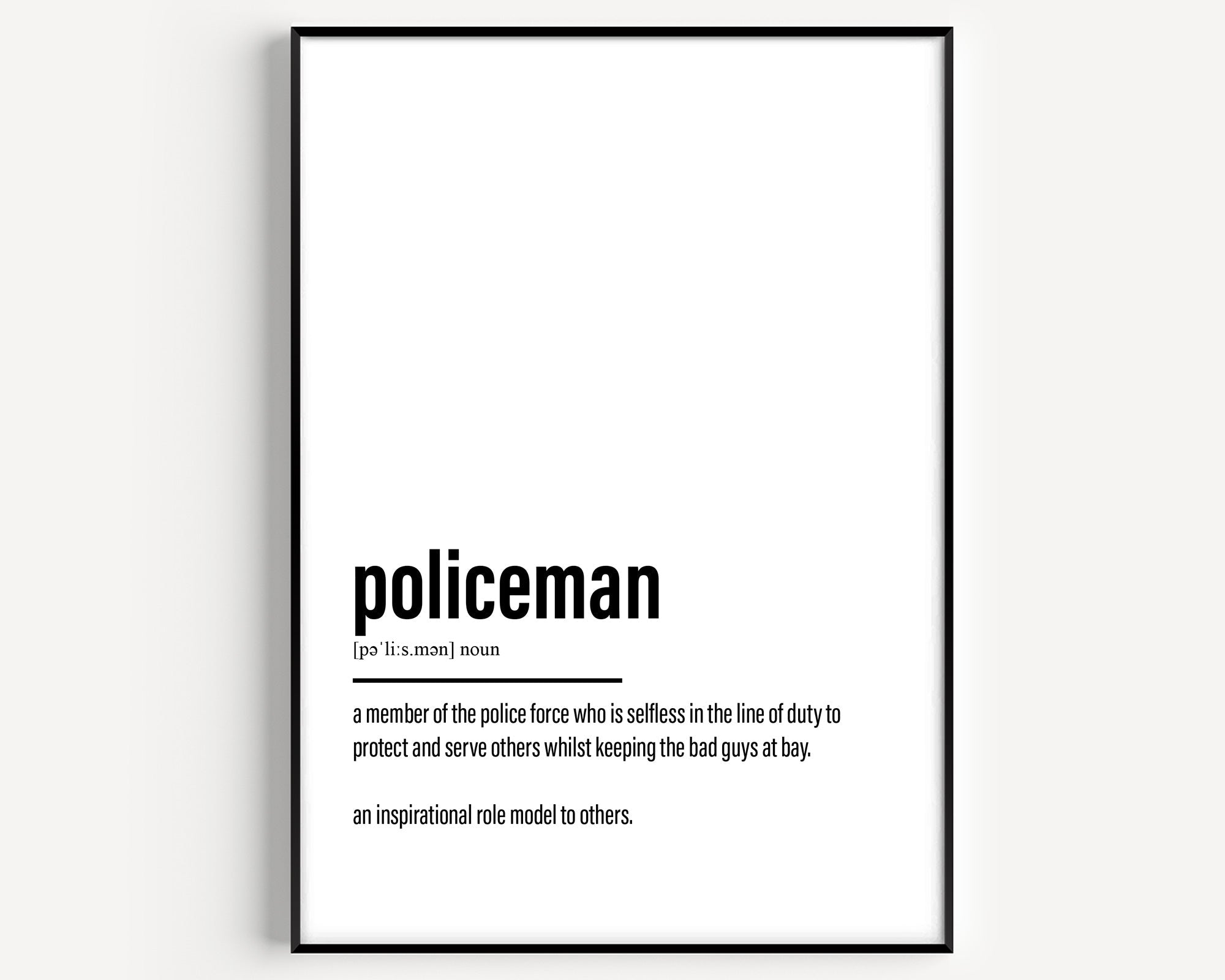 Policeman Definition Print - Magic Posters