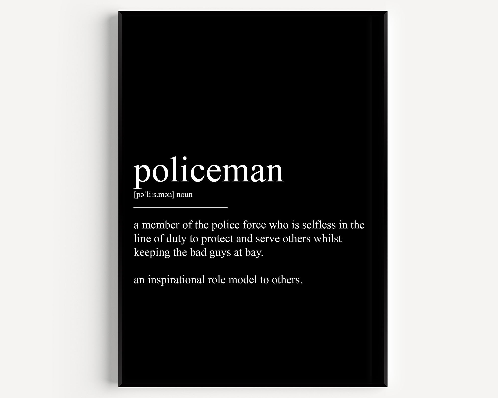 Policeman Definition Print - Magic Posters