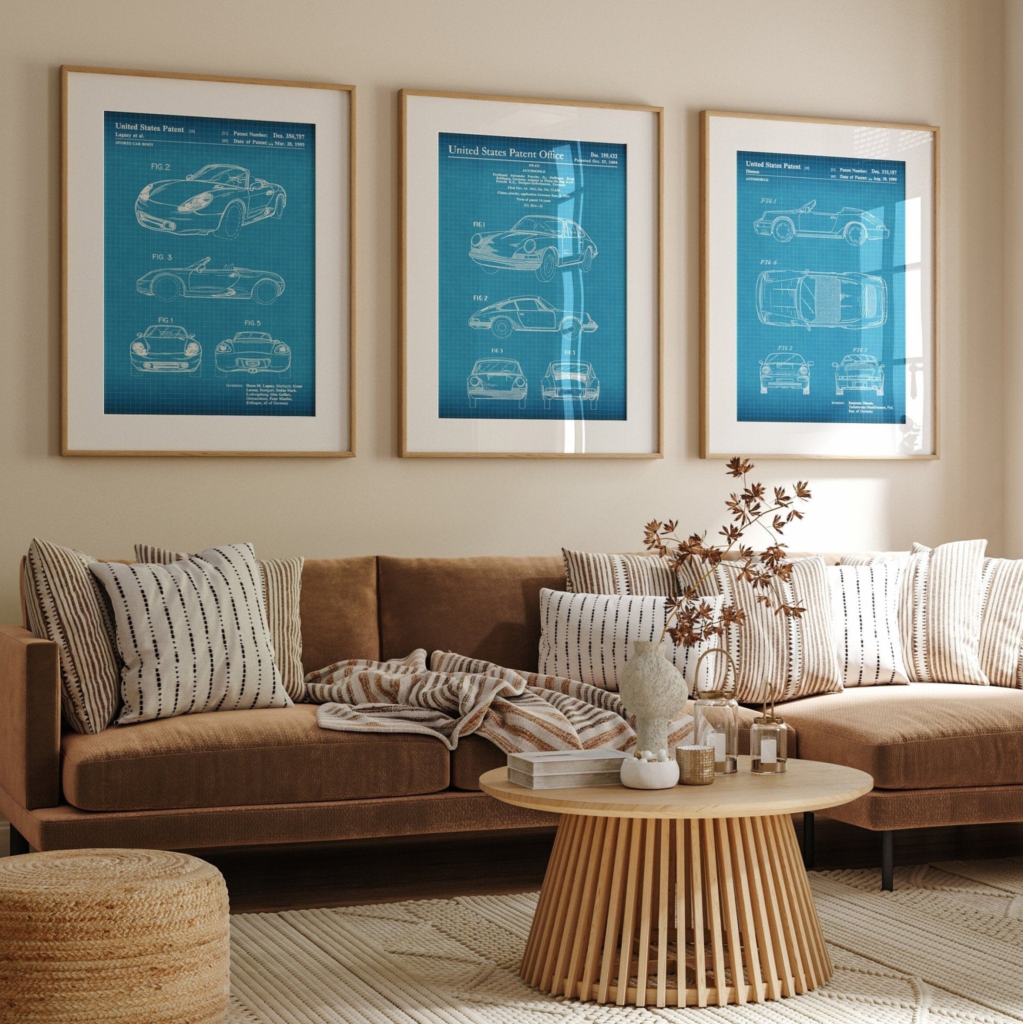 Porsche Set Of 3 Patent Prints - Magic Posters