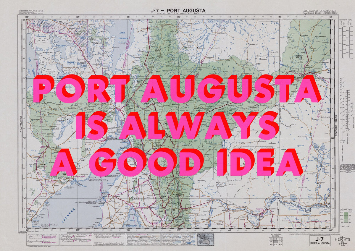 Port Augusta Retro Pop Art Map Print (landscape) - Magic Posters
