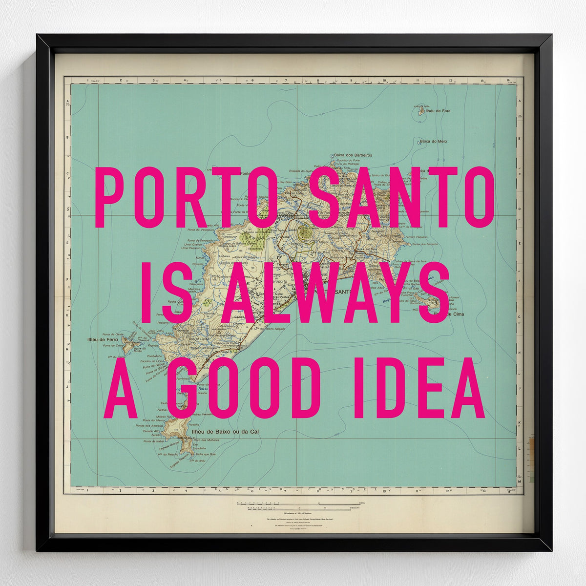 Porto Santo Retro Pop Art Map Print (square) - Magic Posters