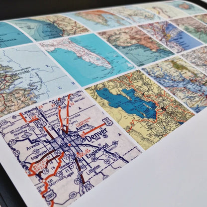 Personalised Travel Map Print (Landscape Square Modern)