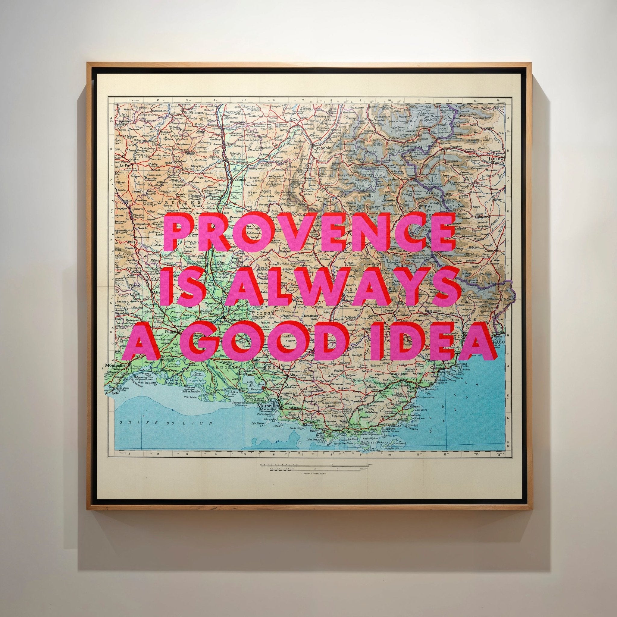 Provence Retro Pop Art Map Print (France) - Magic Posters