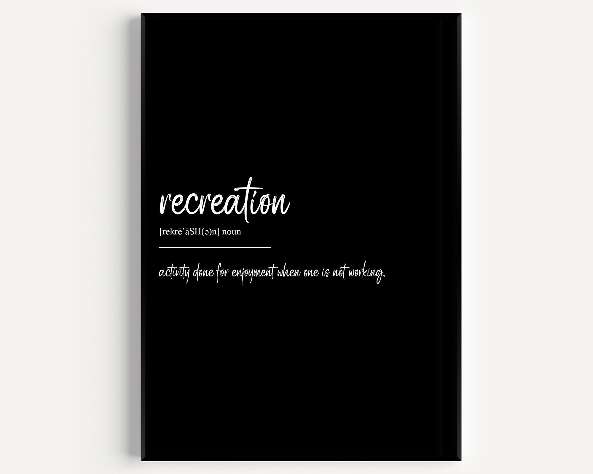 Recreation Definition Print - Magic Posters