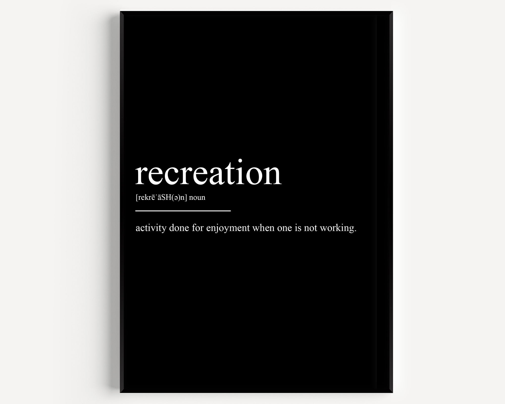 Recreation Definition Print - Magic Posters