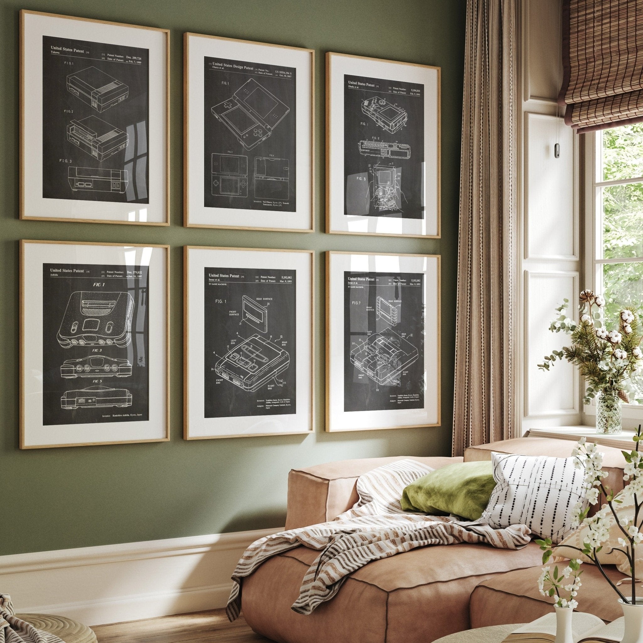 Retro Video Games Console Set Of 6 Patent Prints, Gaming Wall Art, Gamer Decor, Bedroom Posters, Dorm Decor, Games Console Artwork - Magic Posters