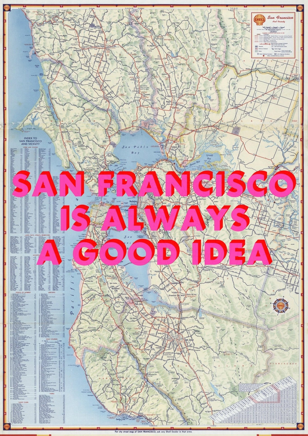 San Francisco Retro Pop Art Map Print (portrait)