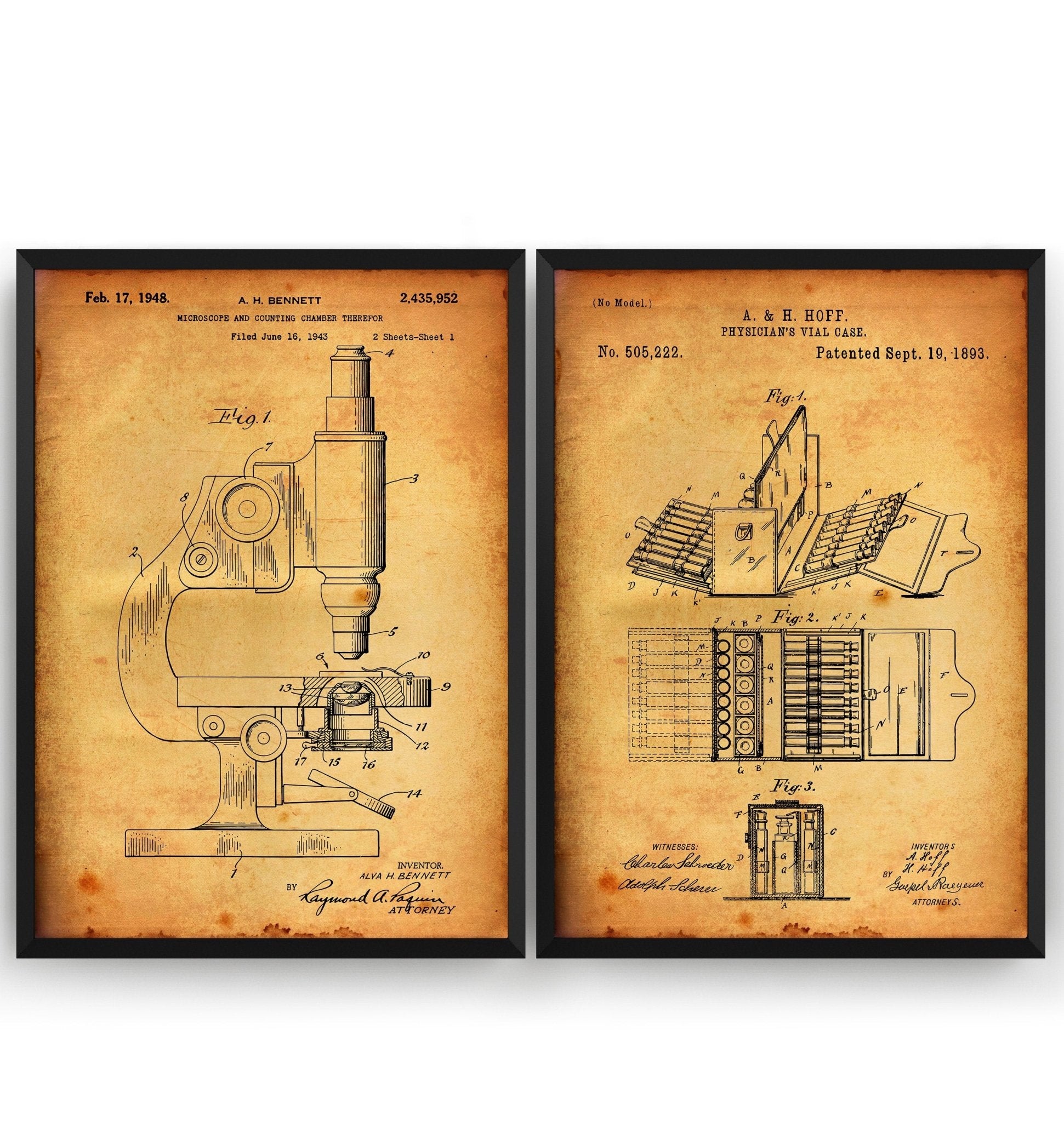 Scientist Set Of 2 Patent Prints - Magic Posters
