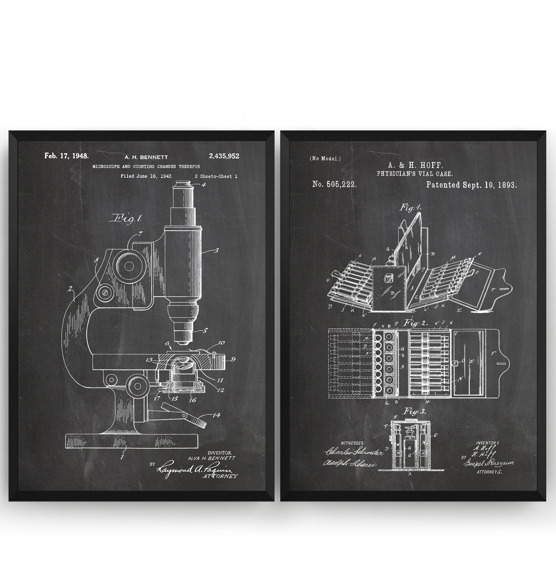 Scientist Set Of 2 Patent Prints - Magic Posters