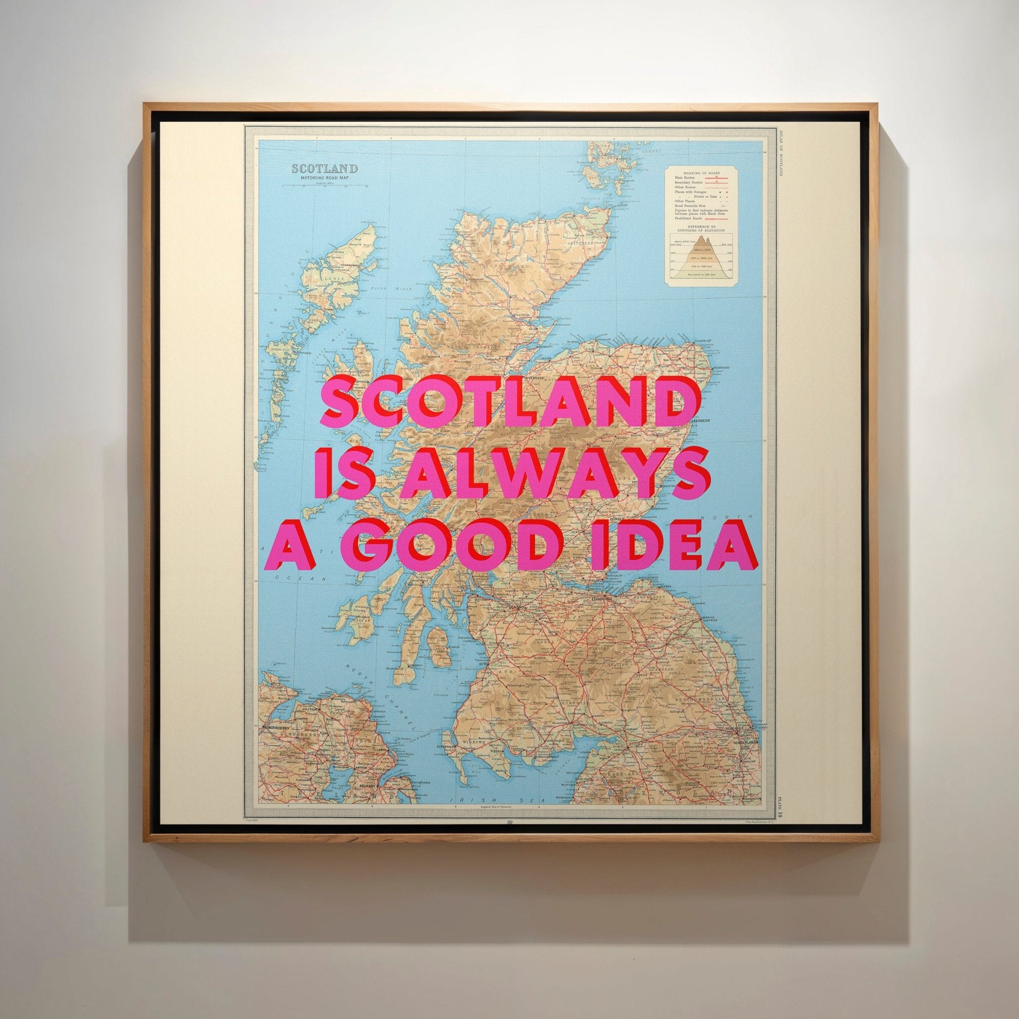 Scotland Retro Pop Art Map Print - Magic Posters