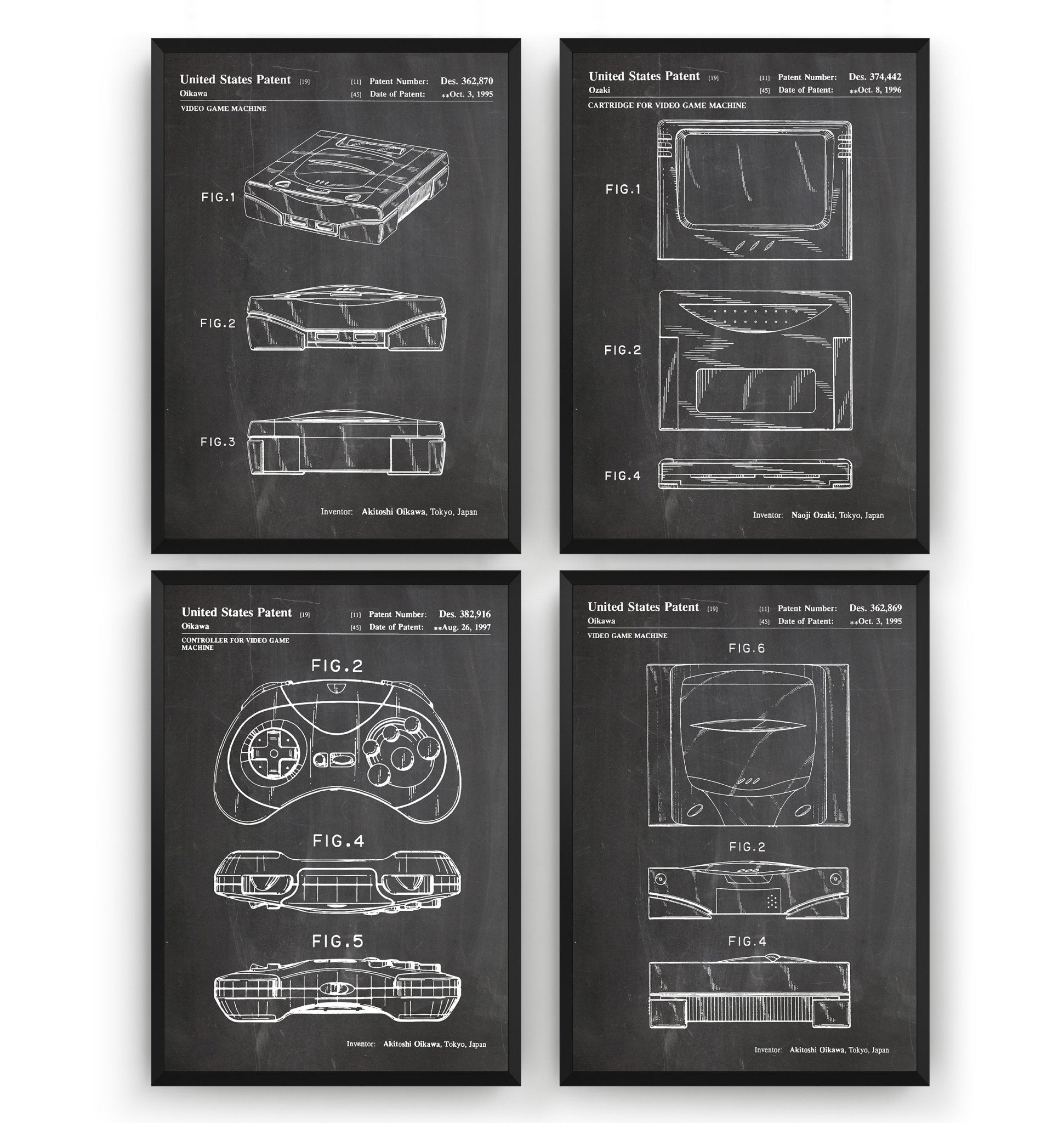 SEGA Saturn Set Of 4 Patent Prints - Magic Posters