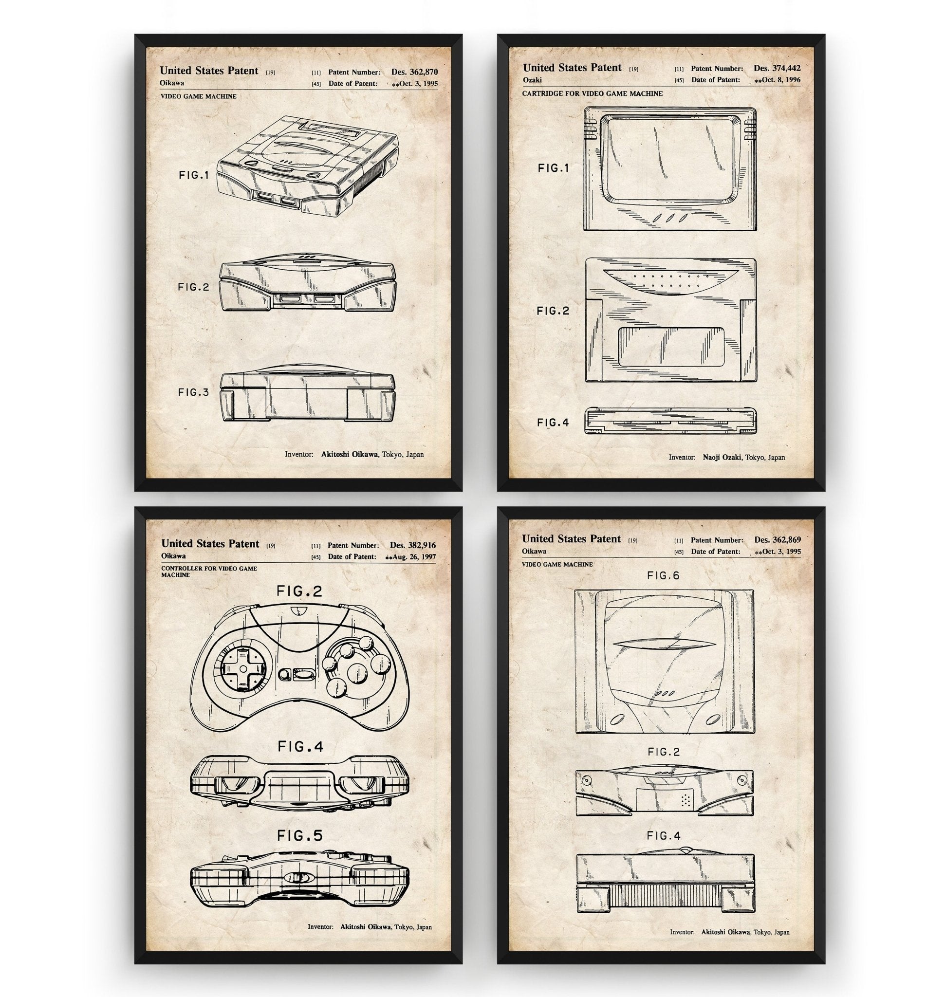 SEGA Saturn Set Of 4 Patent Prints - Magic Posters