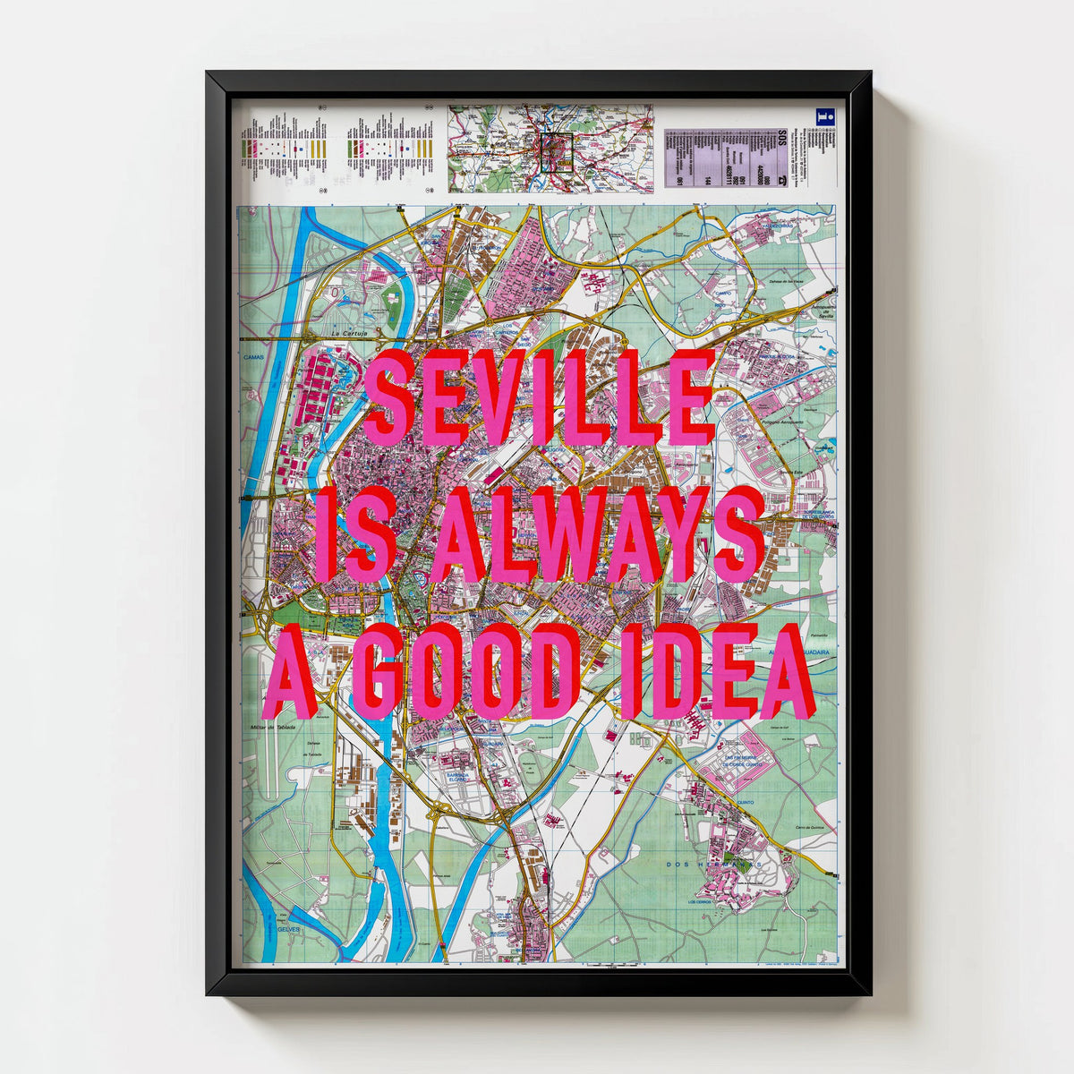 Seville Retro Pop Art Map Print (portrait) - Magic Posters