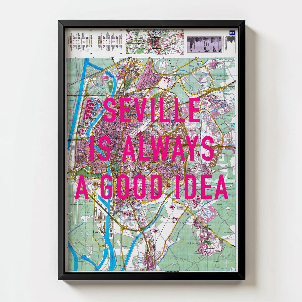 Seville Retro Pop Art Map Print (portrait) - Magic Posters
