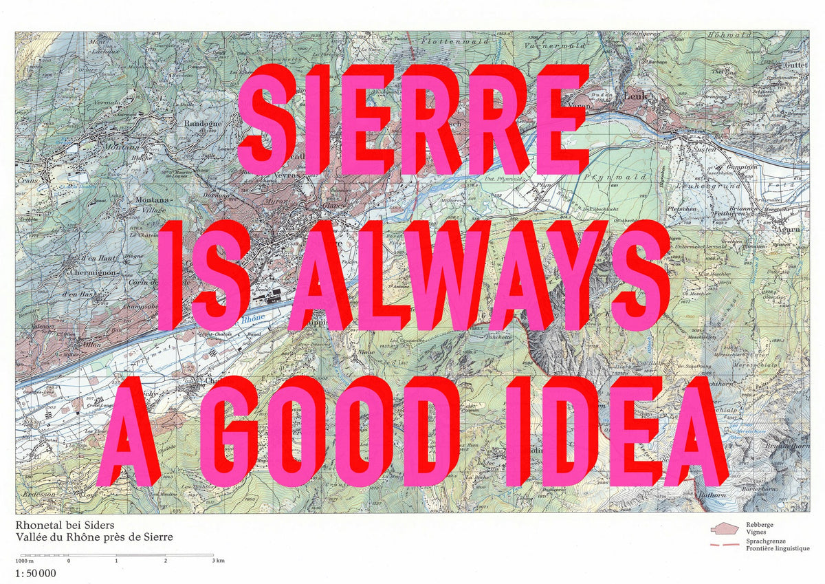Sierre Retro Pop Art Map Print (landscape) - Magic Posters