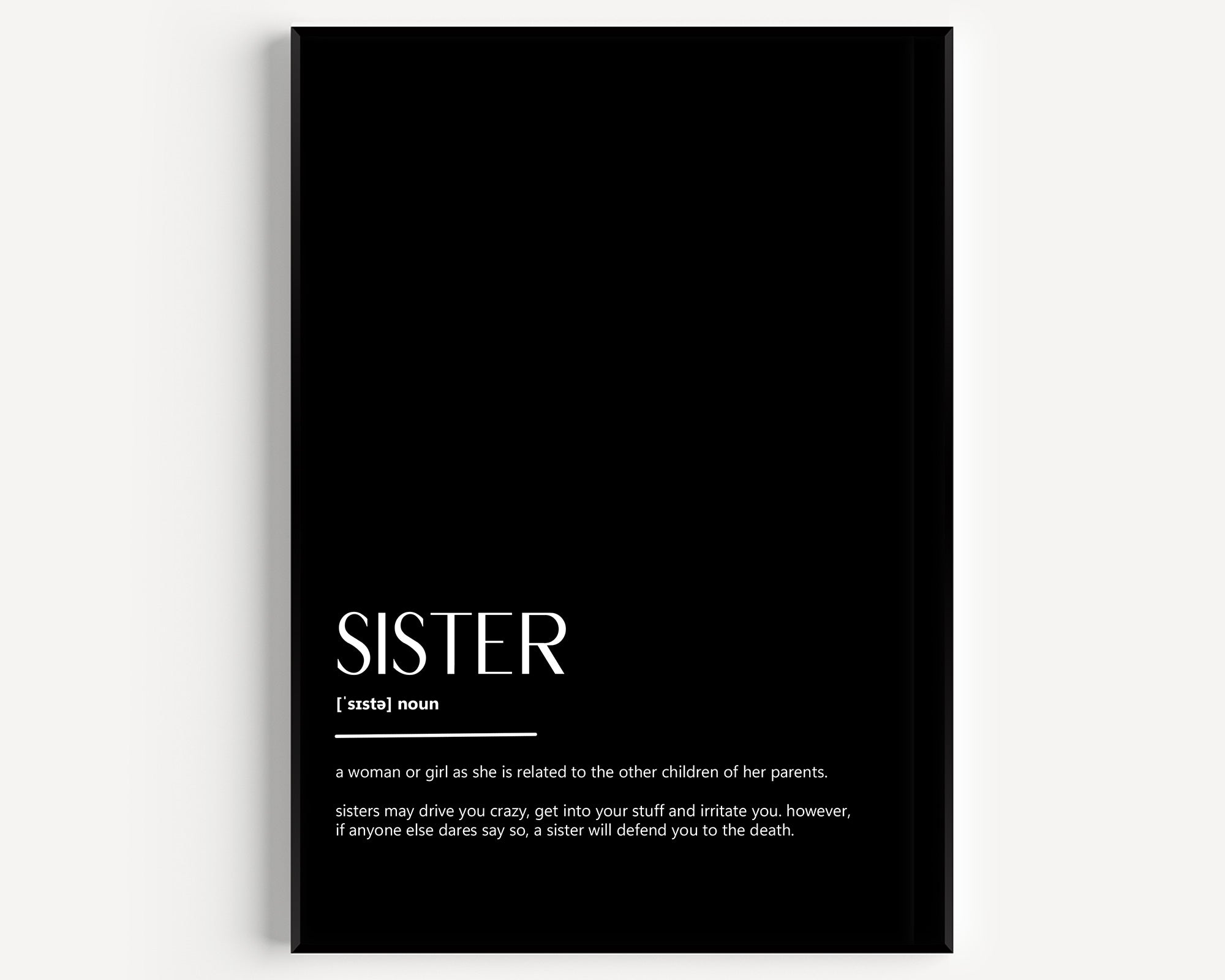 Sister Definition Print - Magic Posters