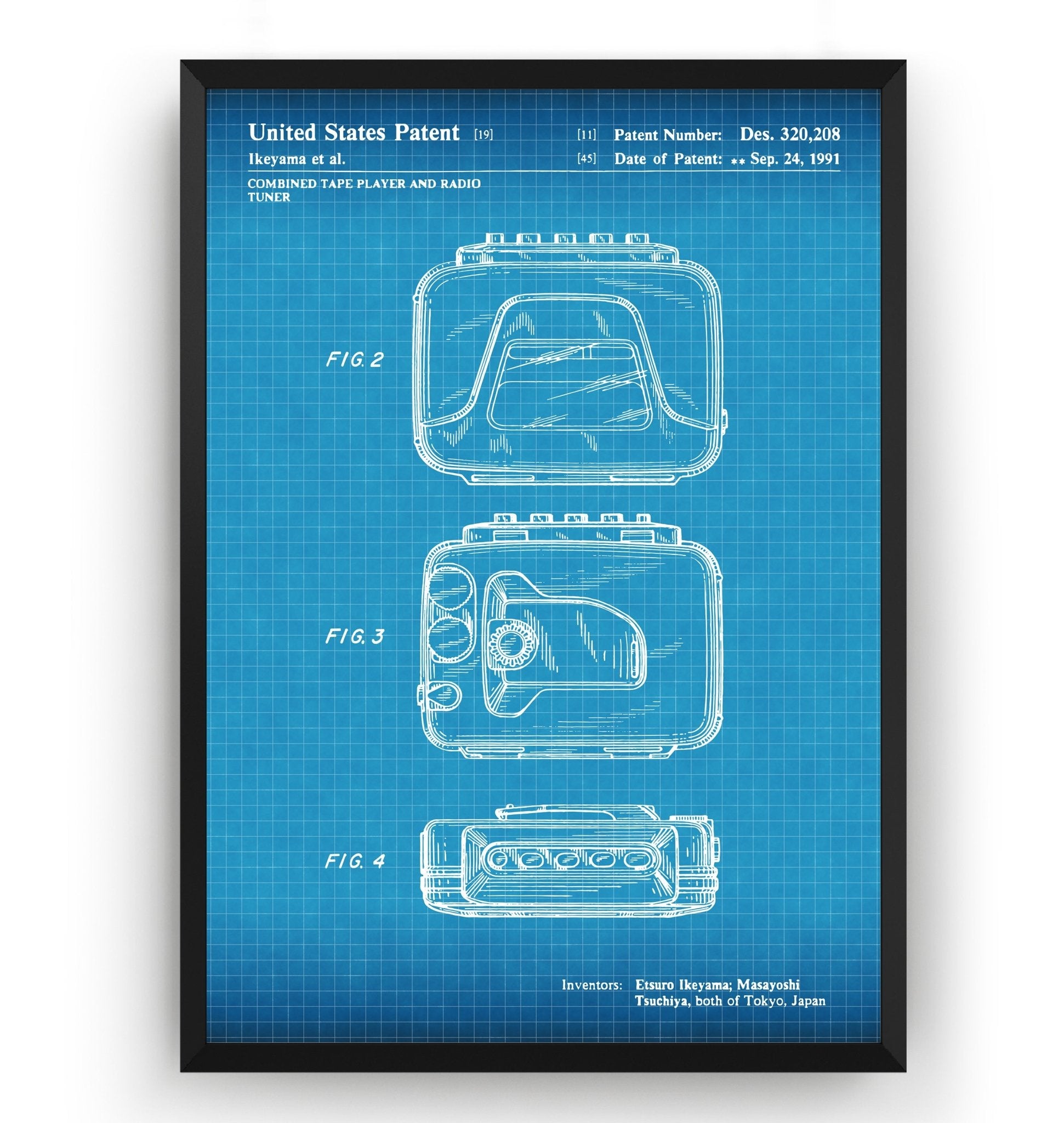 Sony Walkman Prototype 1989 Patent Print - Magic Posters
