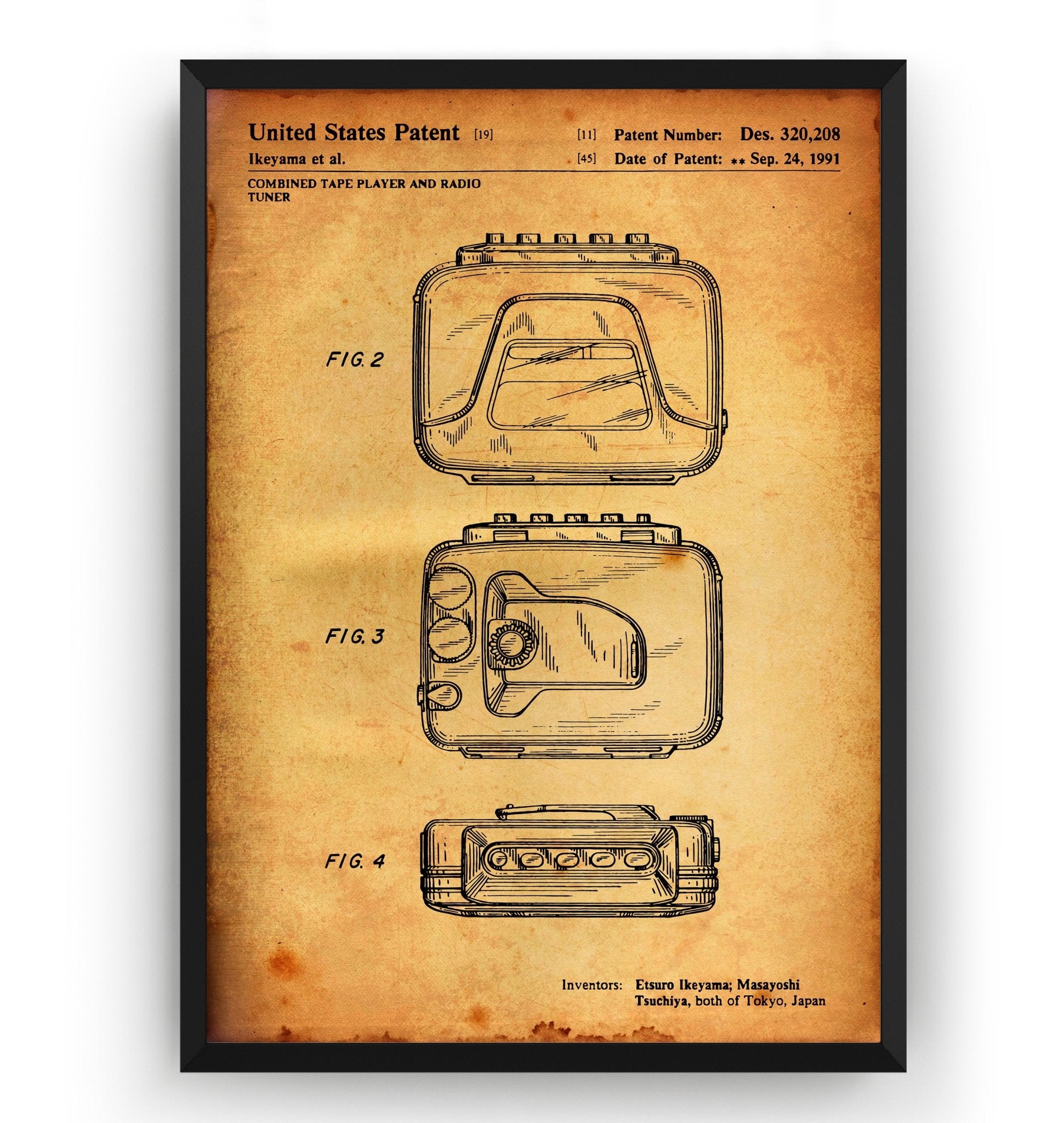 Sony Walkman Prototype 1989 Patent Print - Magic Posters