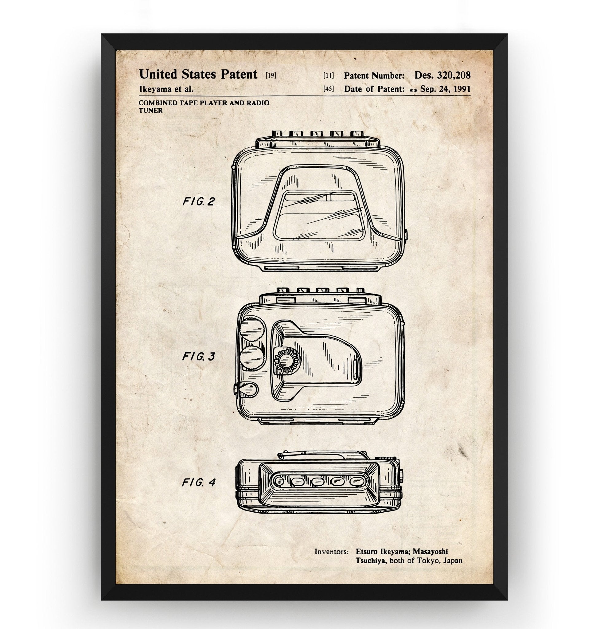 Sony Walkman Prototype 1989 Patent Print - Magic Posters
