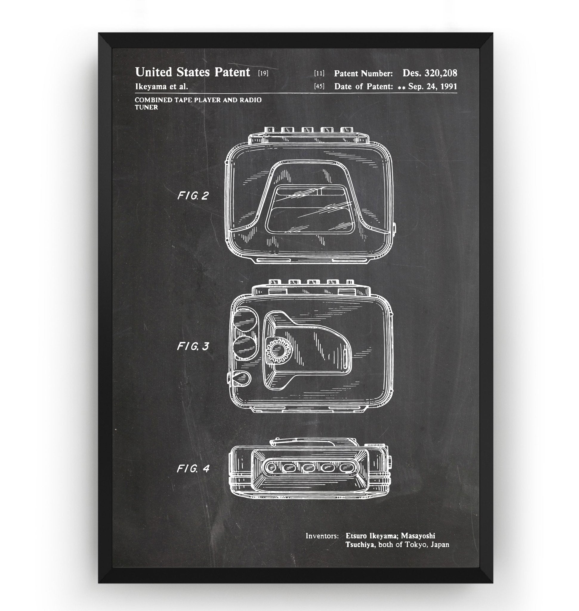 Sony Walkman Prototype 1989 Patent Print - Magic Posters