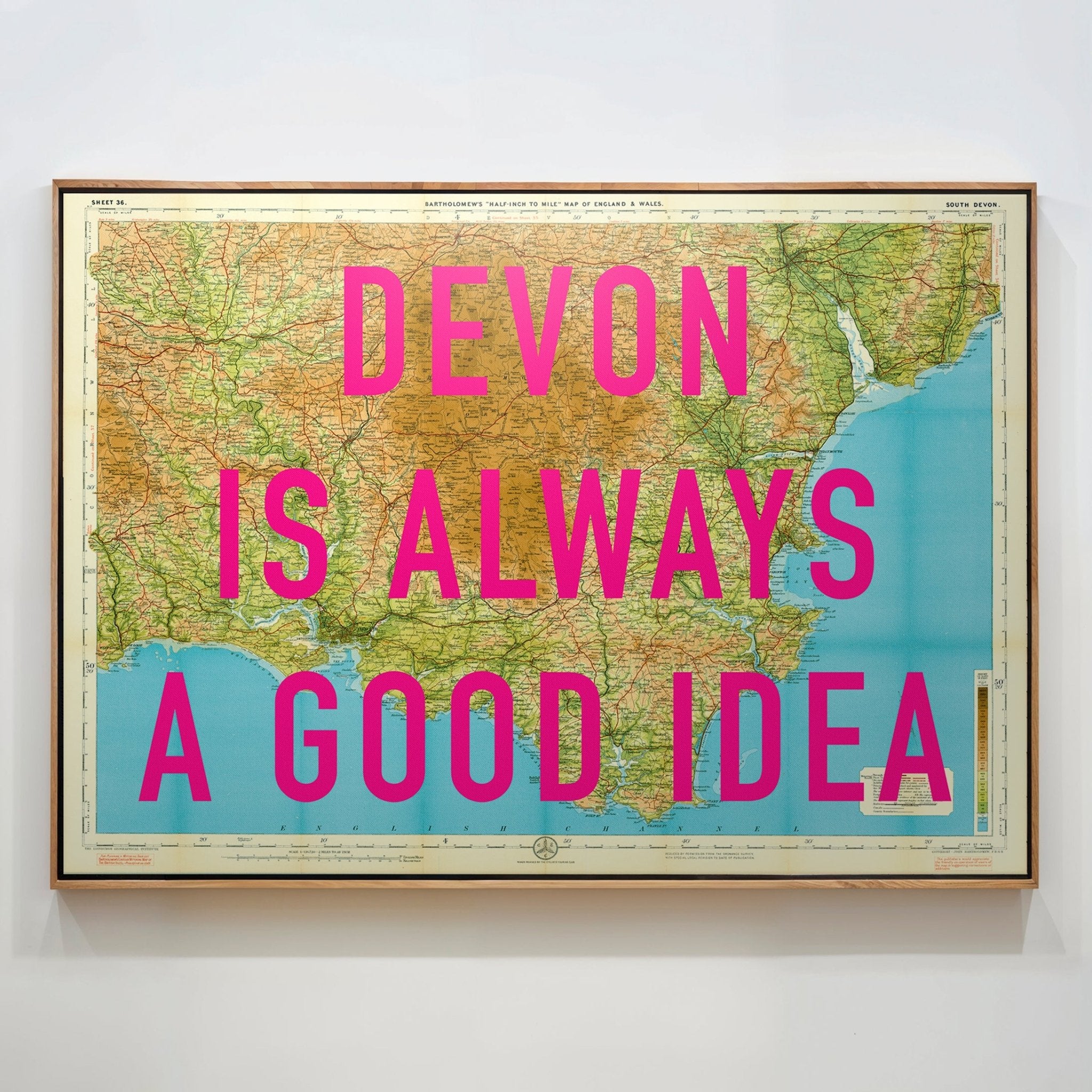 South Devon Retro Pop Art Map Print - Magic Posters