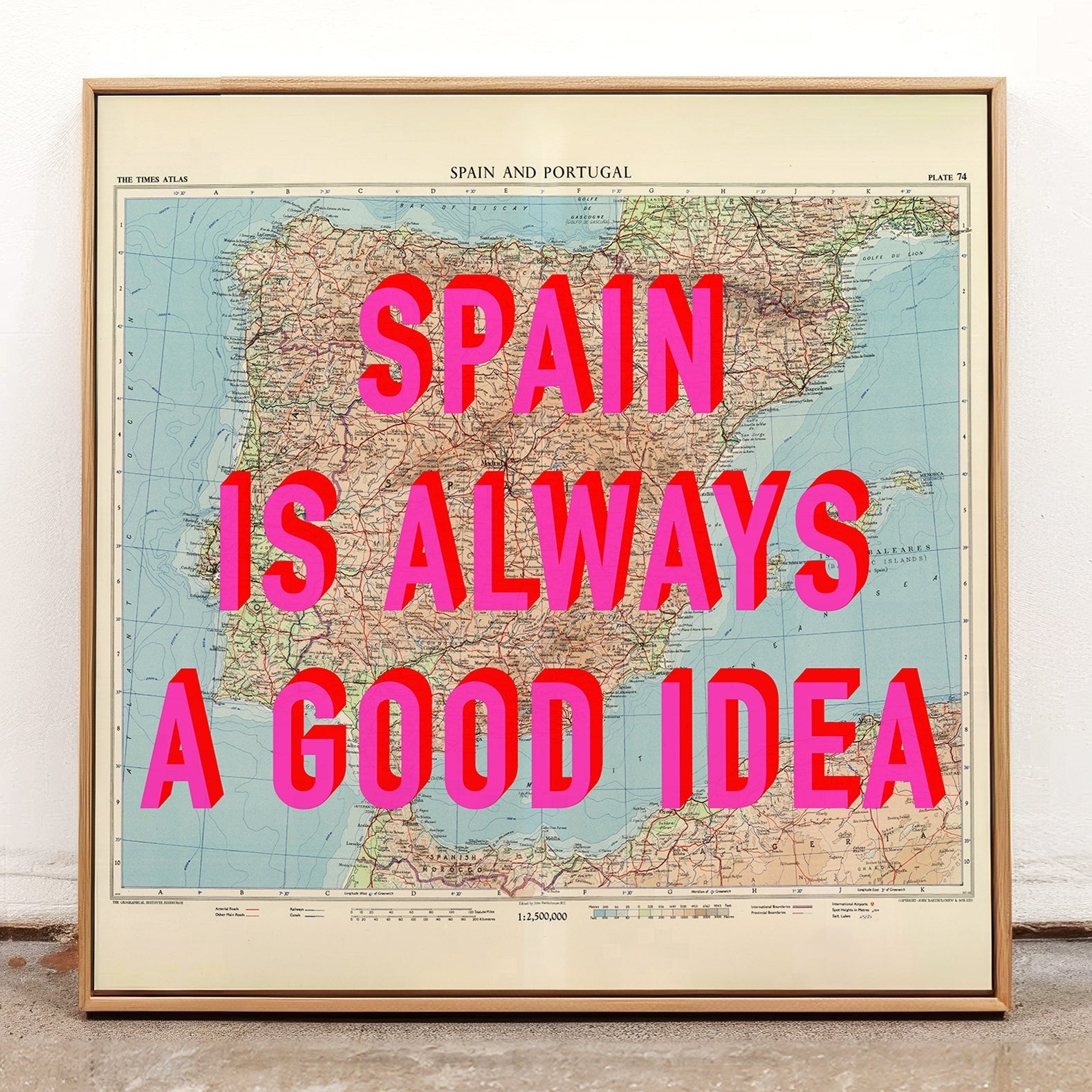 Spain Retro Pop Art Map Print - Magic Posters