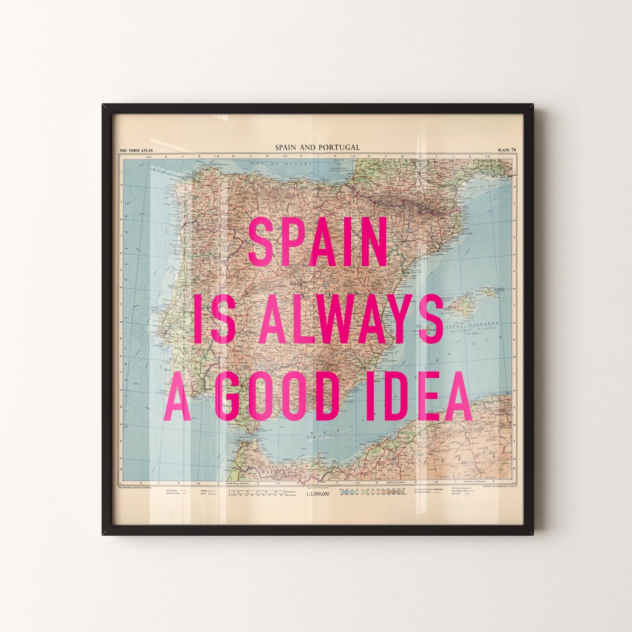 Spain Retro Pop Art Map Print - Magic Posters