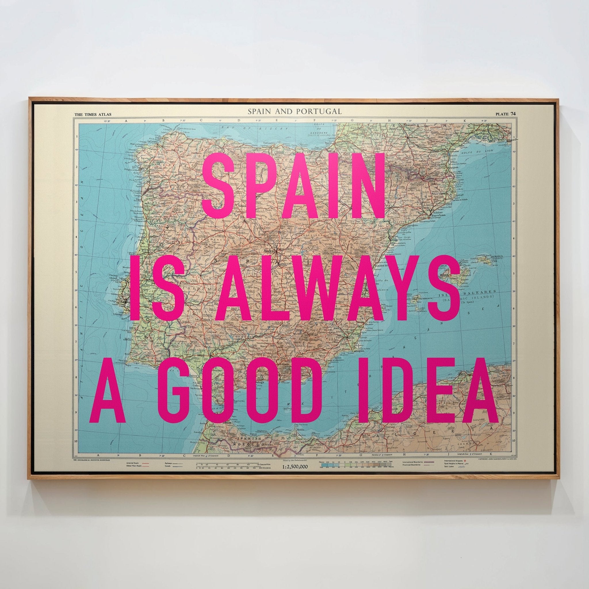 Spain Retro Pop Art Map Print (landscape) - Magic Posters