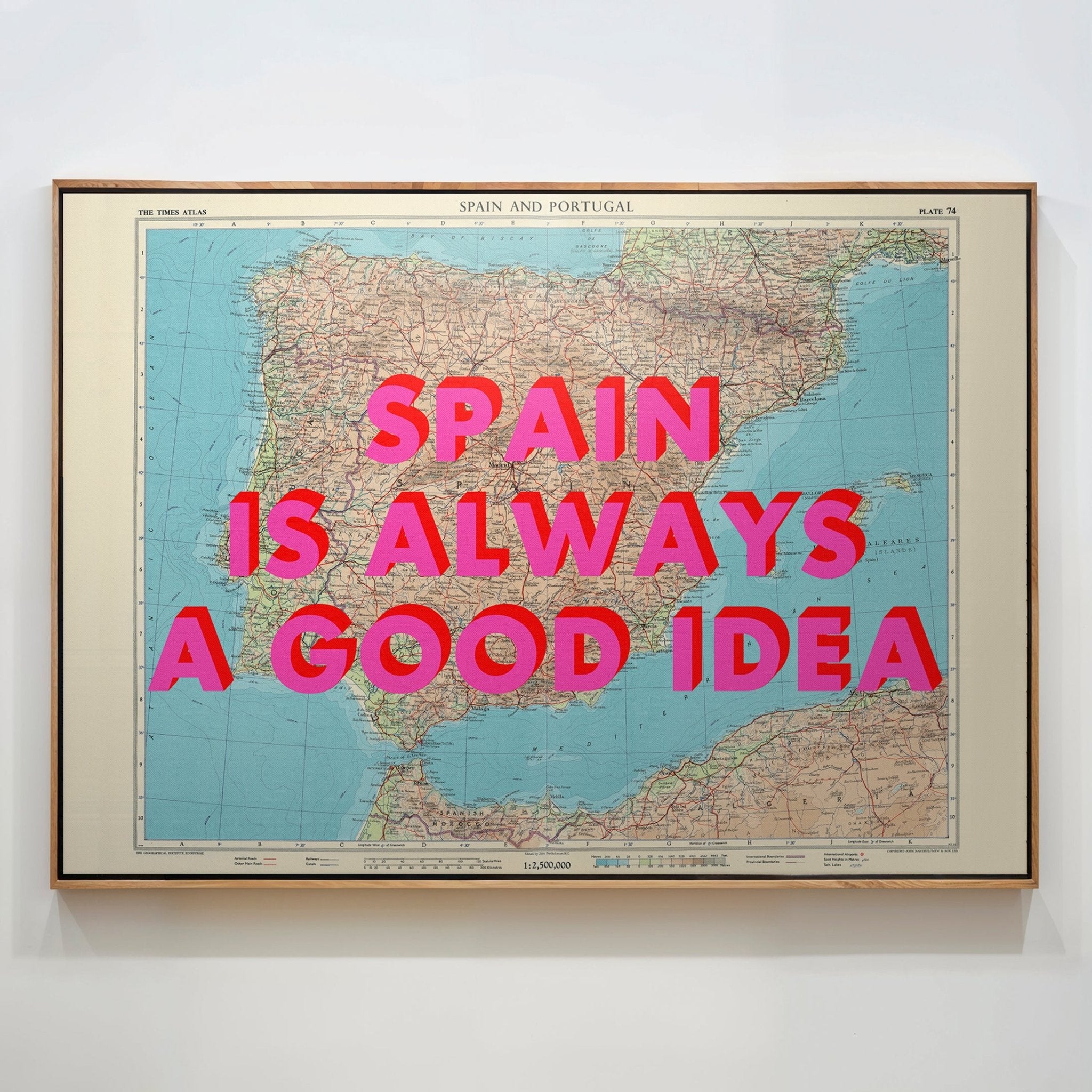 Spain Retro Pop Art Map Print (landscape) - Magic Posters