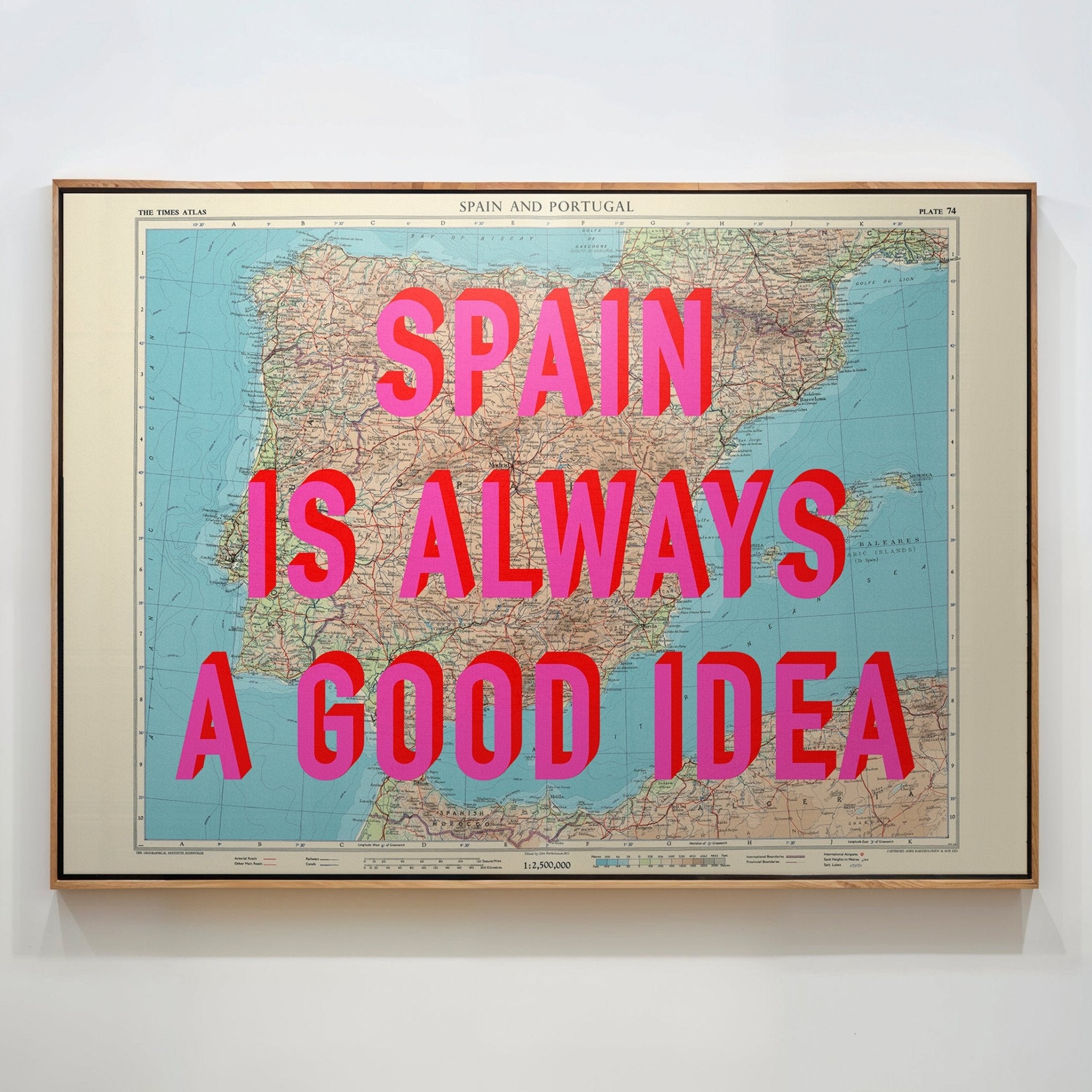 Spain Retro Pop Art Map Print (landscape) - Magic Posters