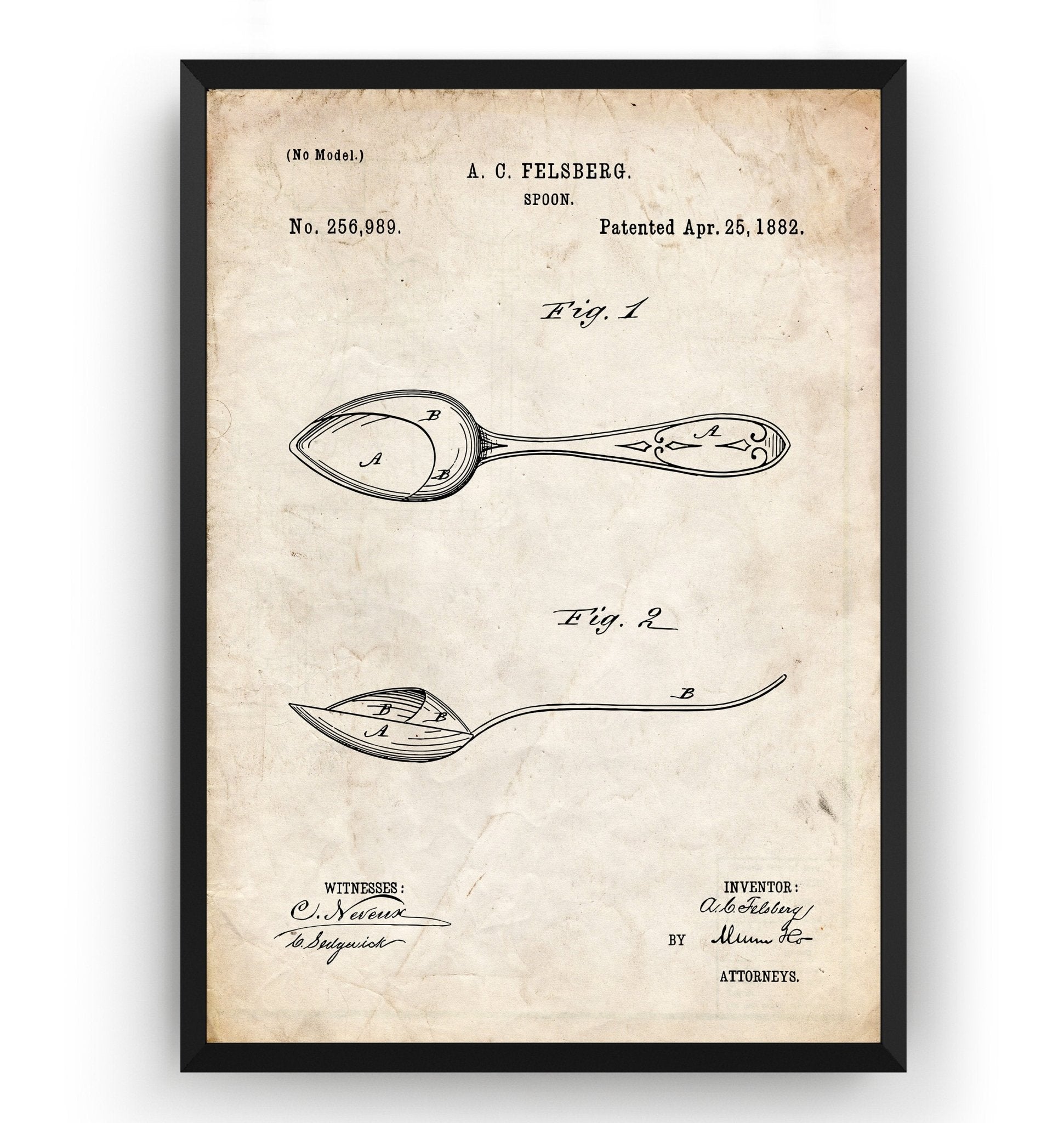 Spoon 1882 Patent Print - Magic Posters