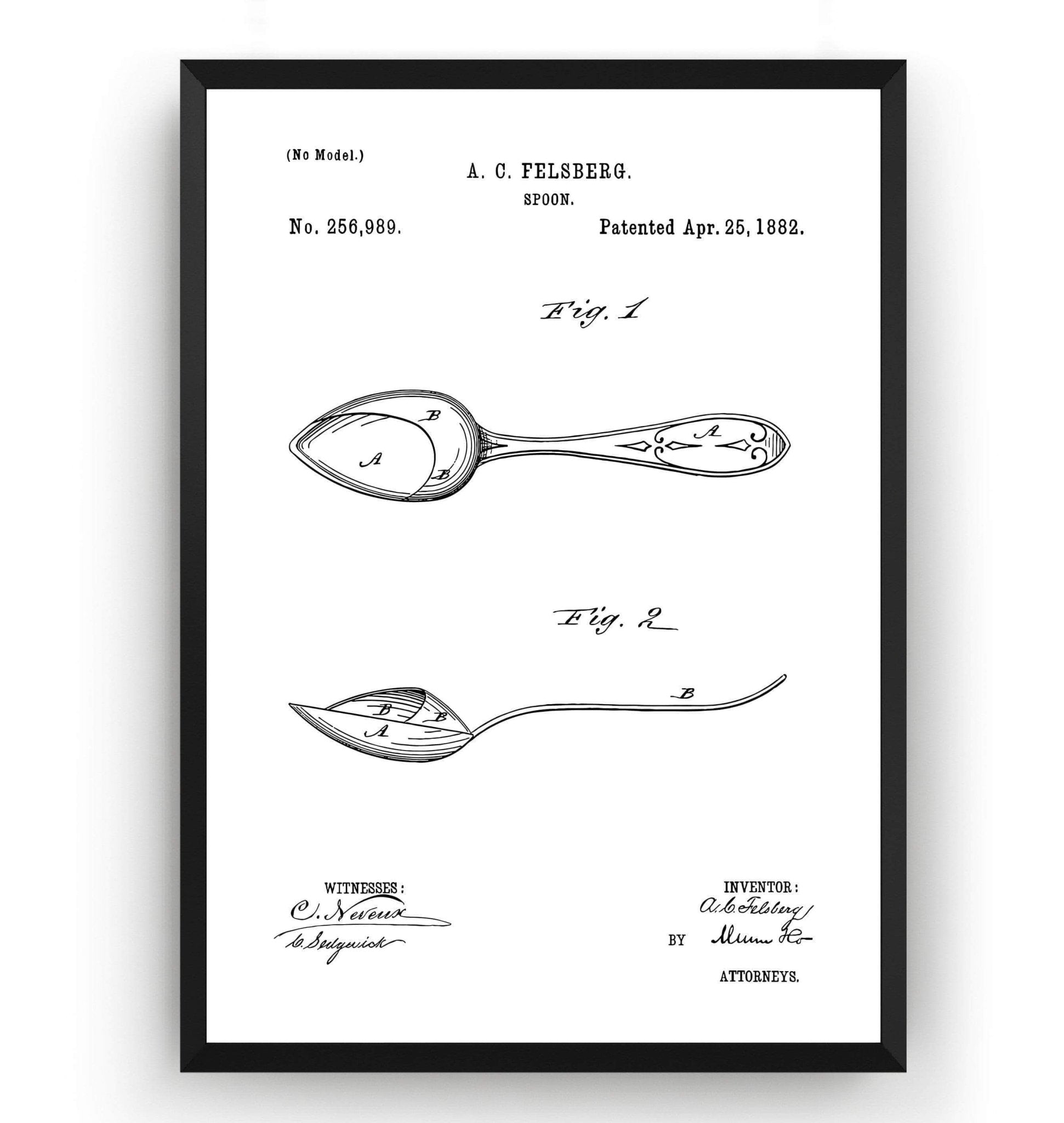 Spoon 1882 Patent Print - Magic Posters