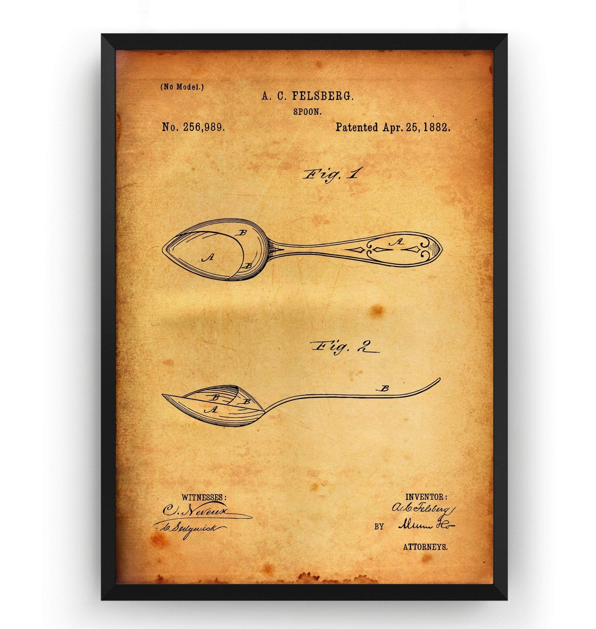 Spoon 1882 Patent Print - Magic Posters
