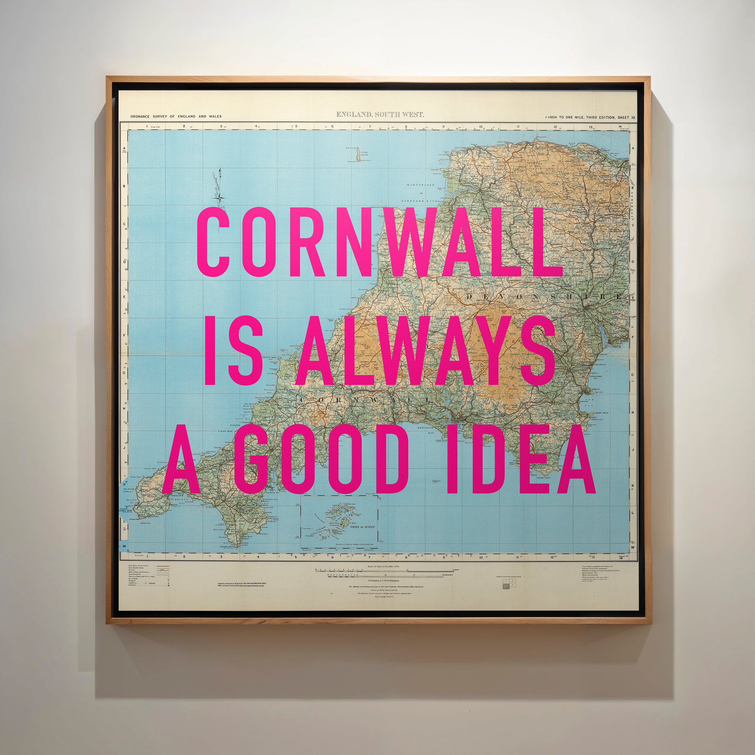 Cornwall Retro Pop Art Map Print