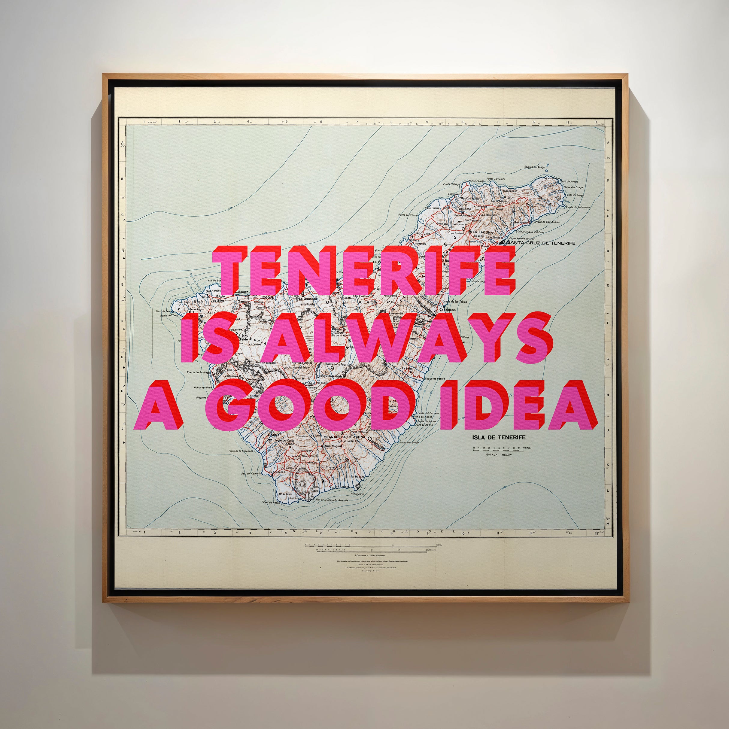 Tenerife Retro Pop Art Map Print