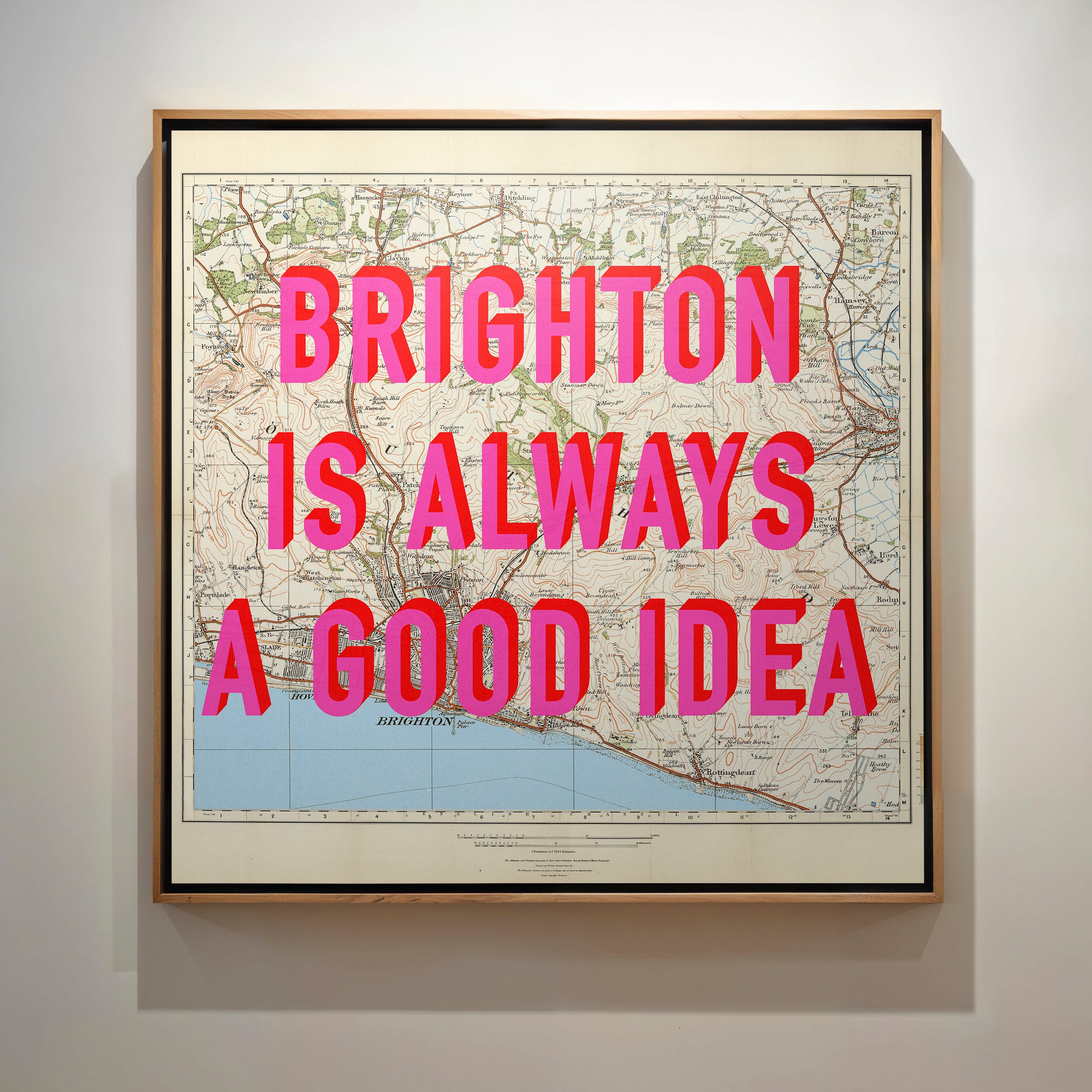 Brighton Retro Pop Art Map Print