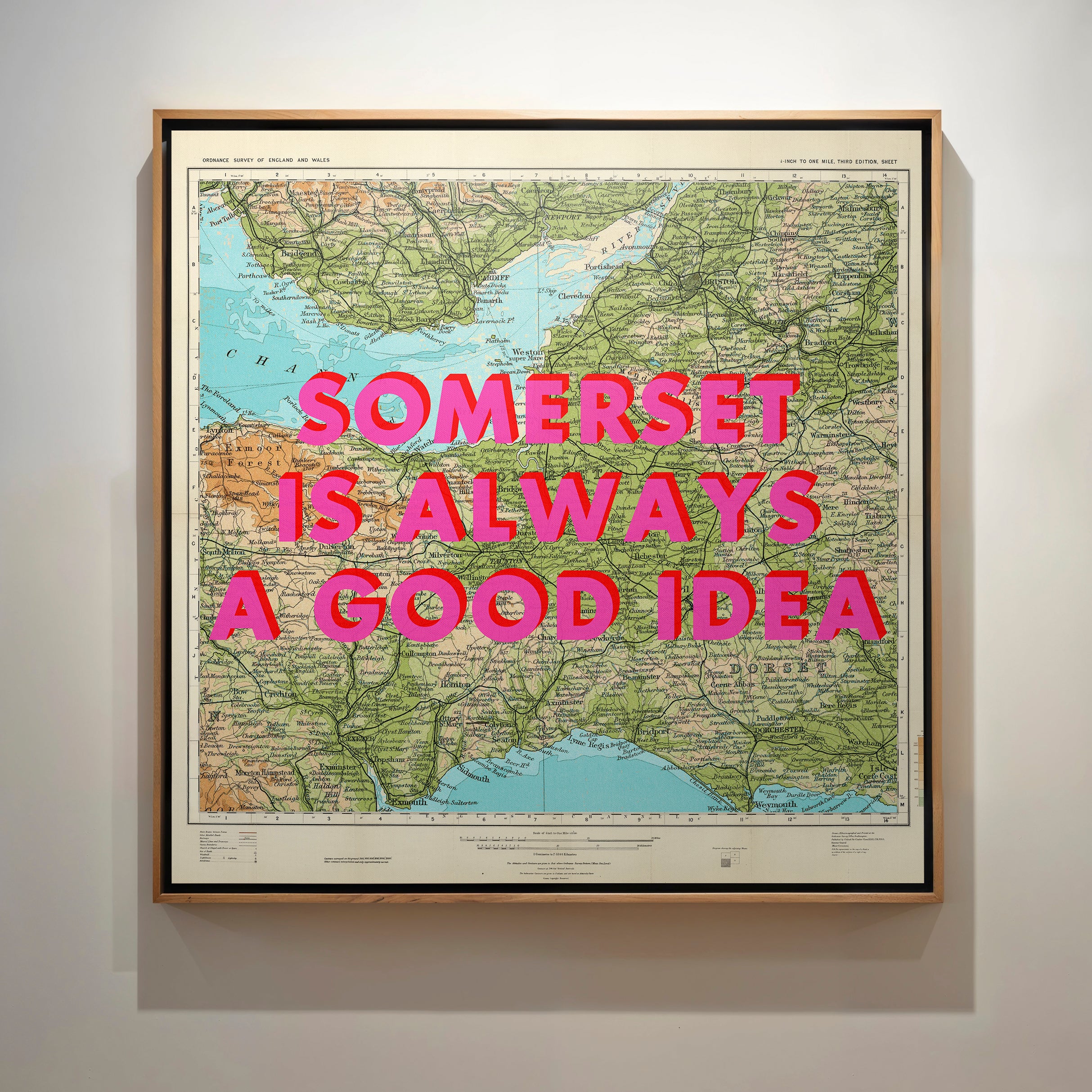 Somerset Retro Pop Art Map Print