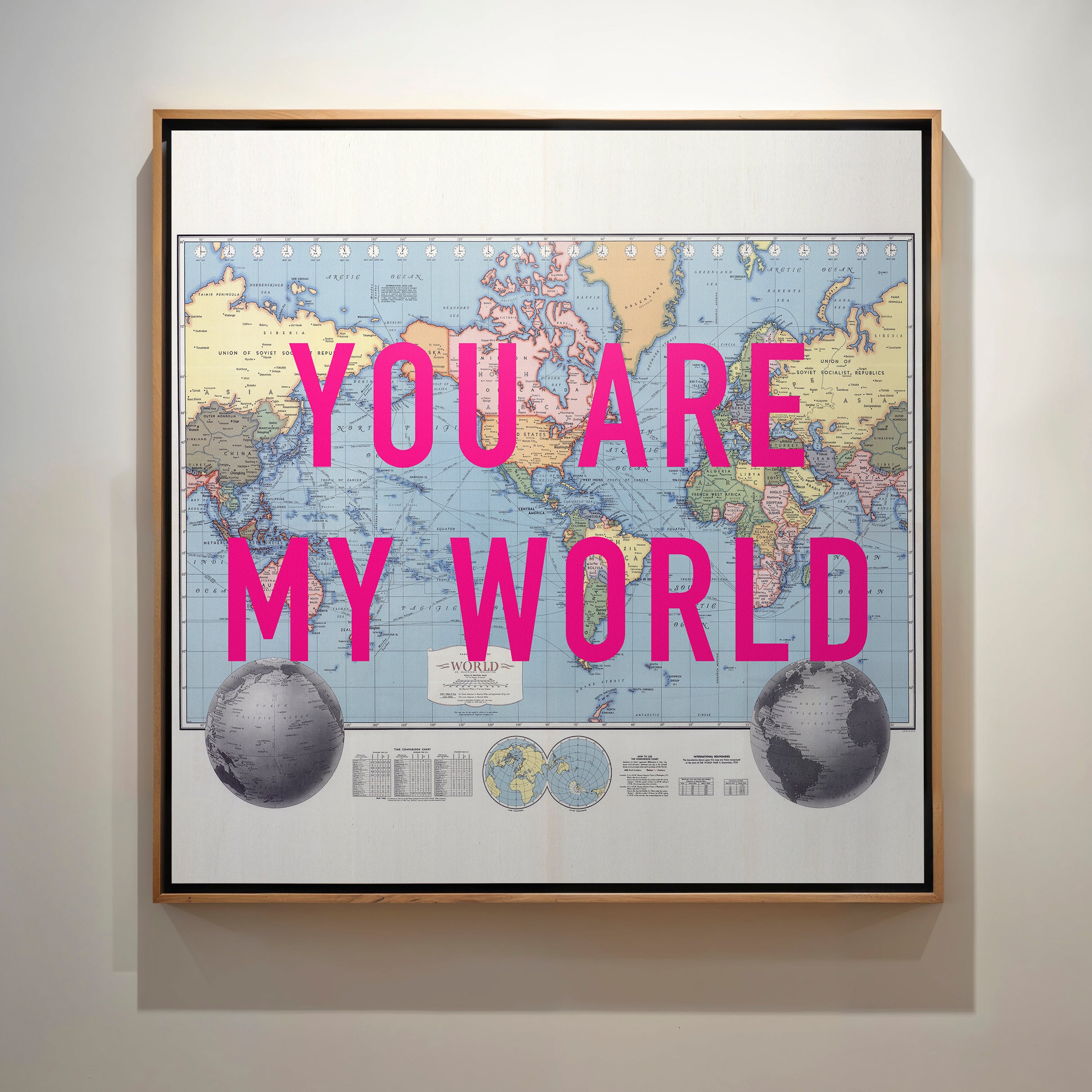 World Retro Pop Art Map Print - Magic Posters